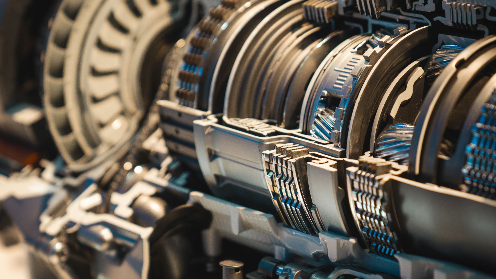 a close up of a machine with many gears