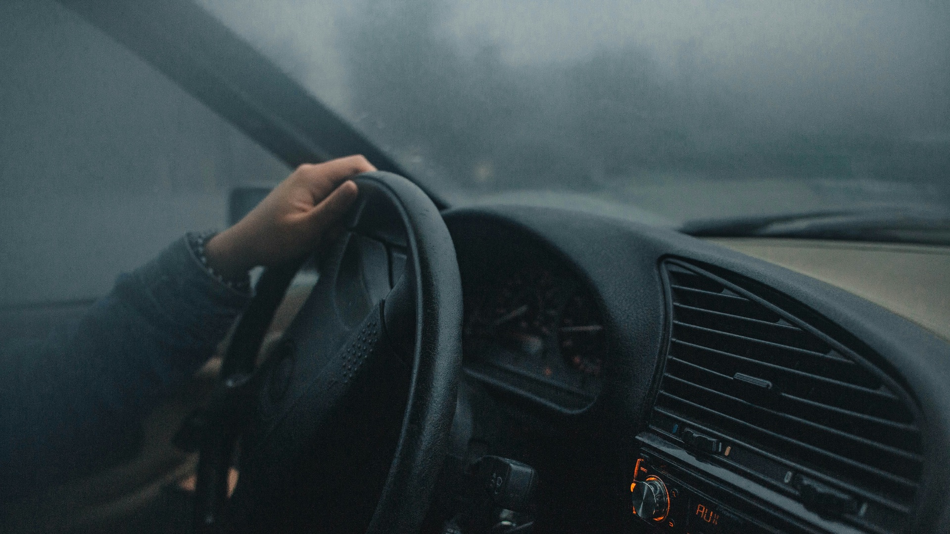 person driving vehicle