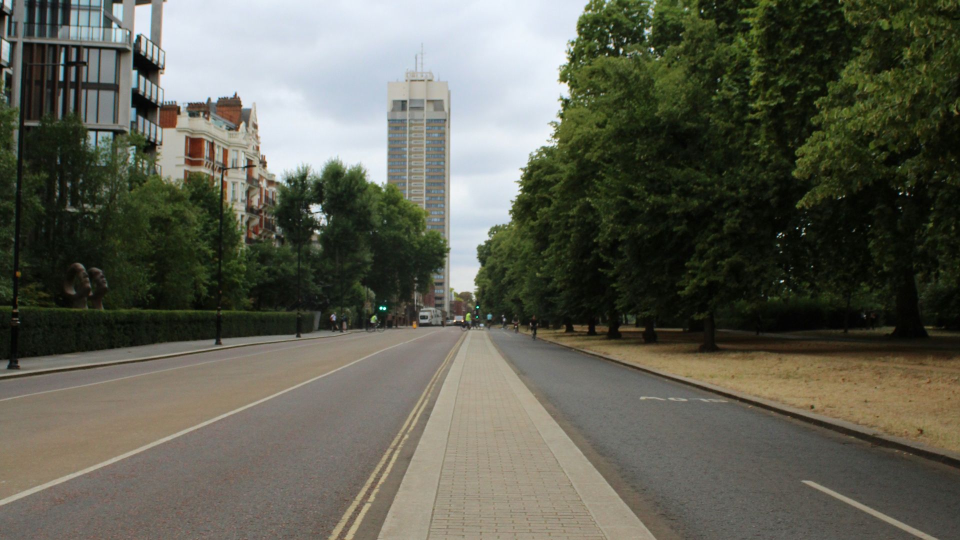 a road with trees on the side
