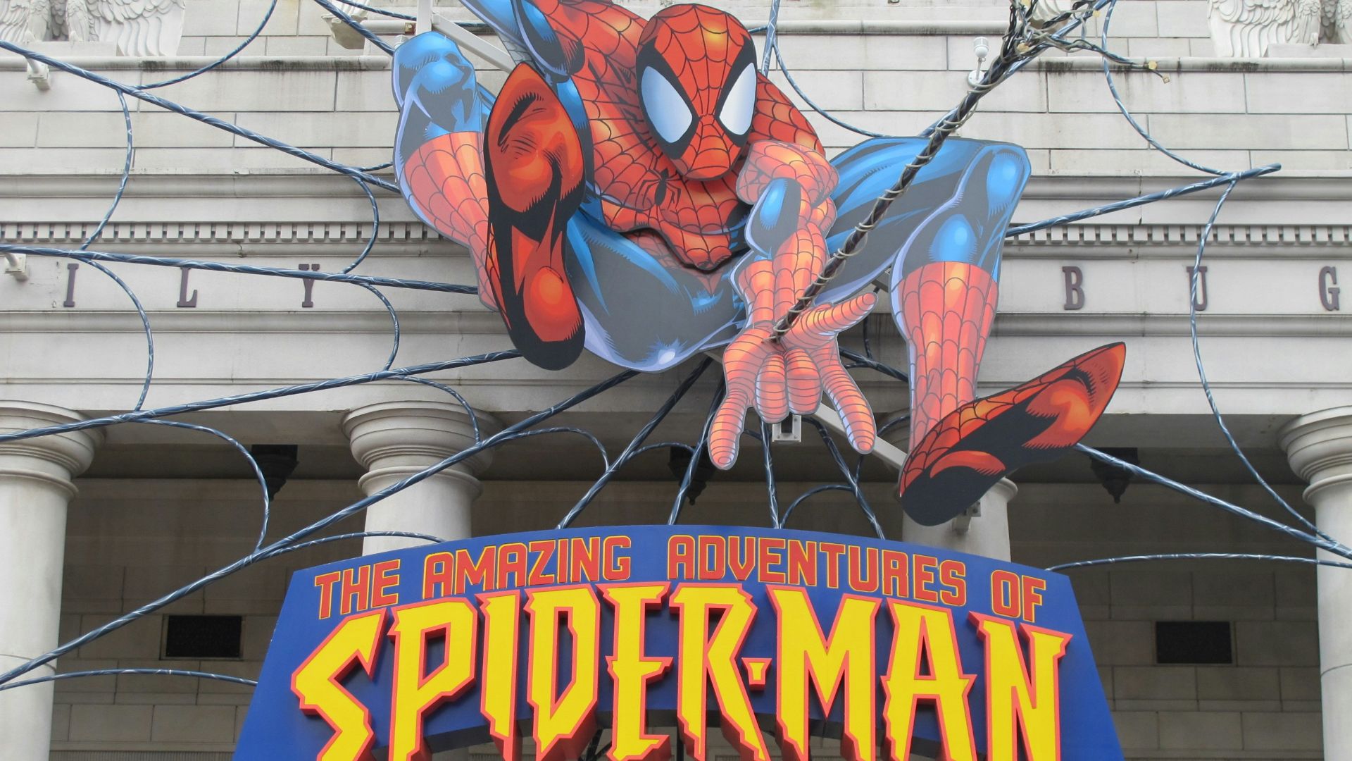 a sign for the amazing adventures of spider - man