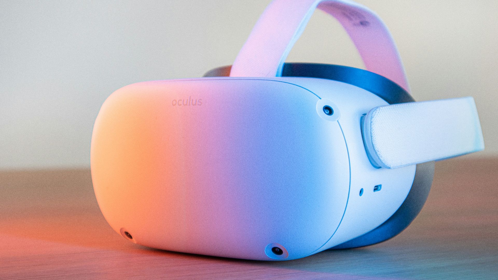 pink and white vr goggles