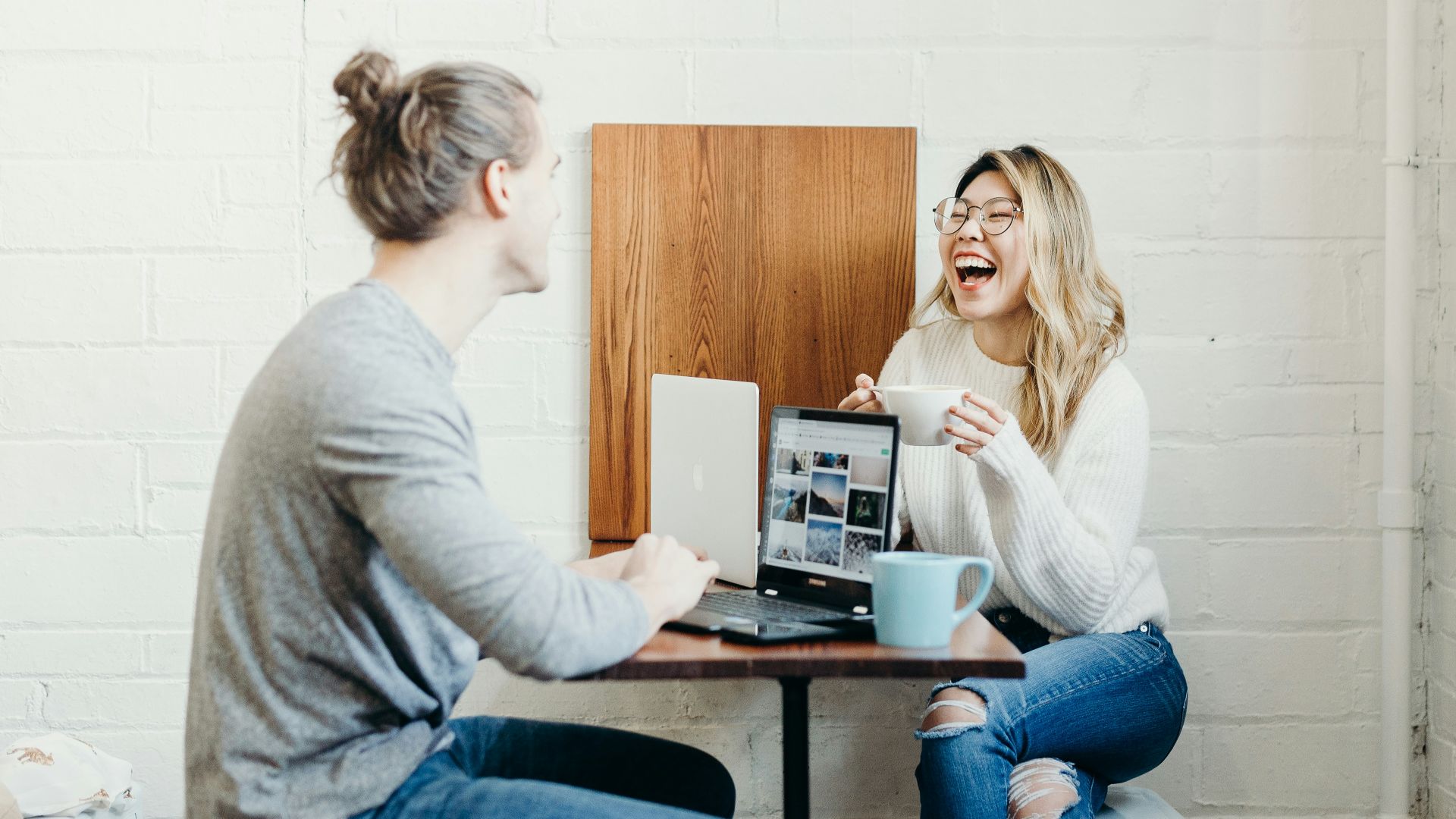 couple sitting on the dining table