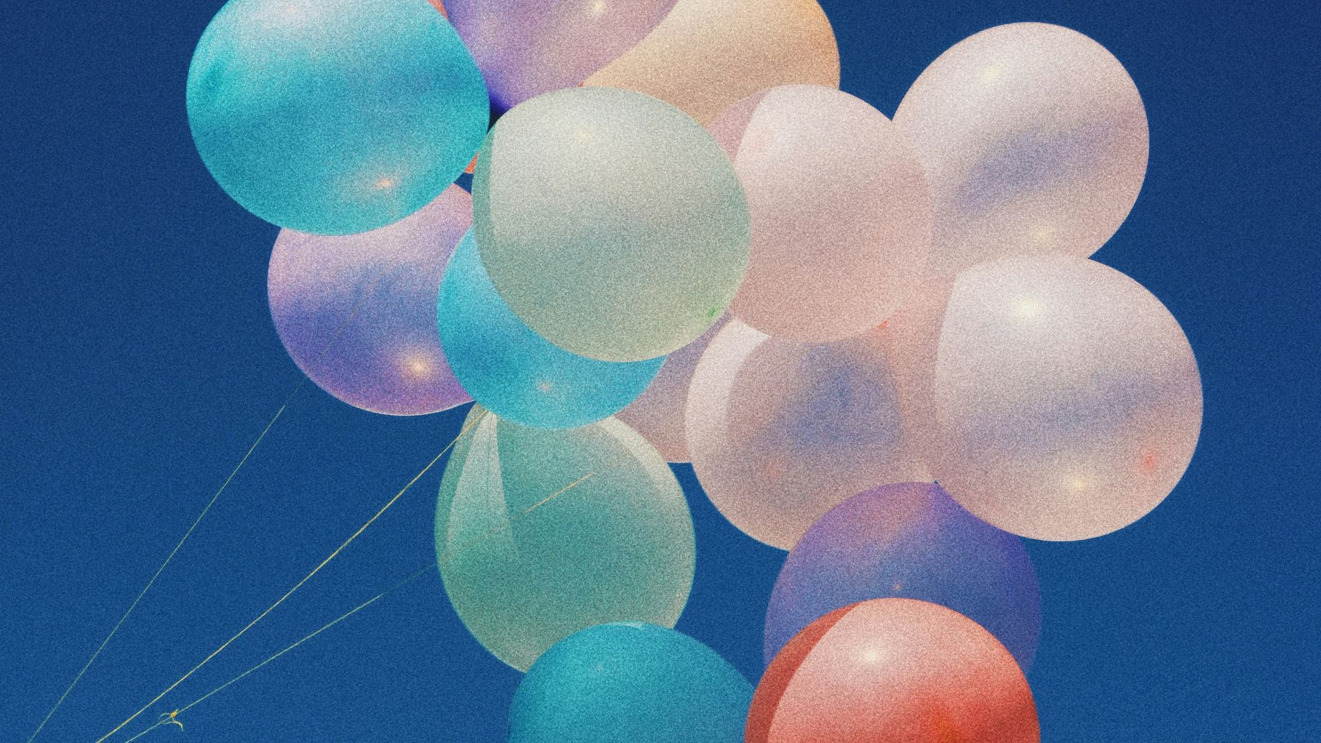 white, blue, and purple balloons