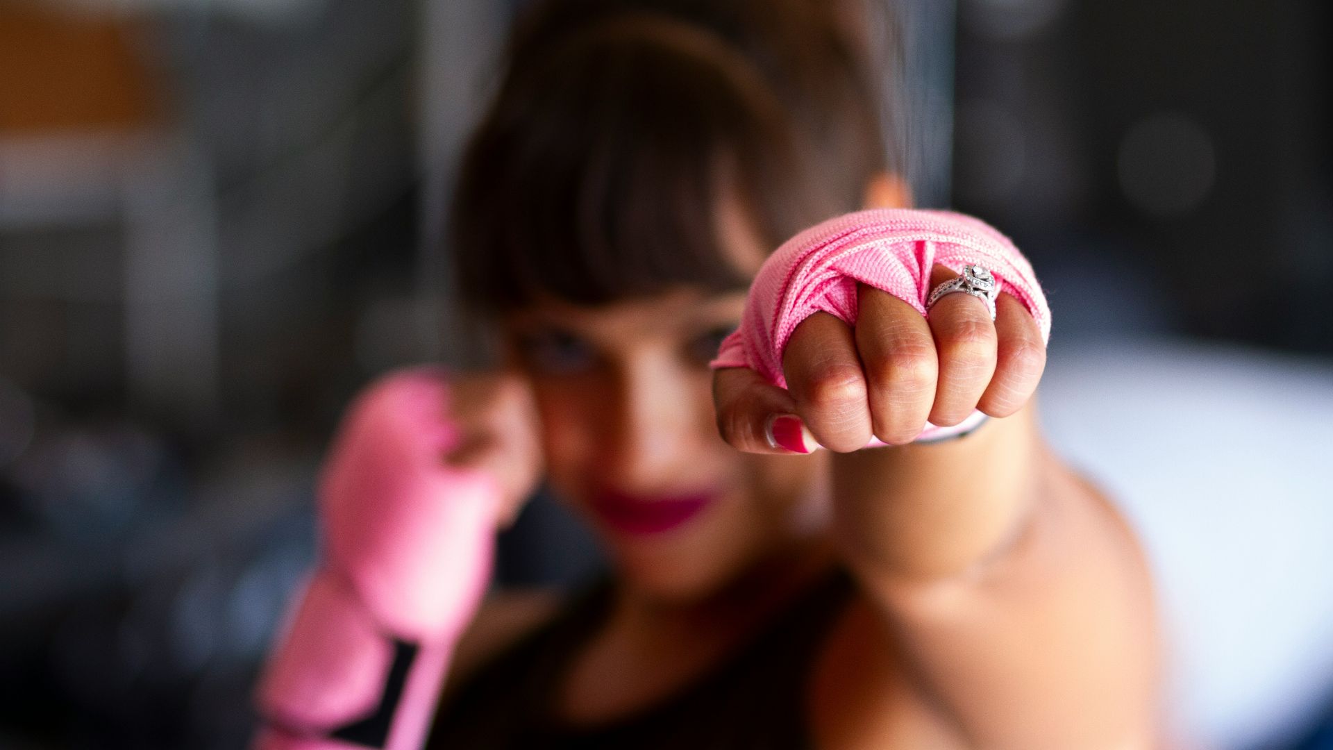 focus photography of woman's fist
