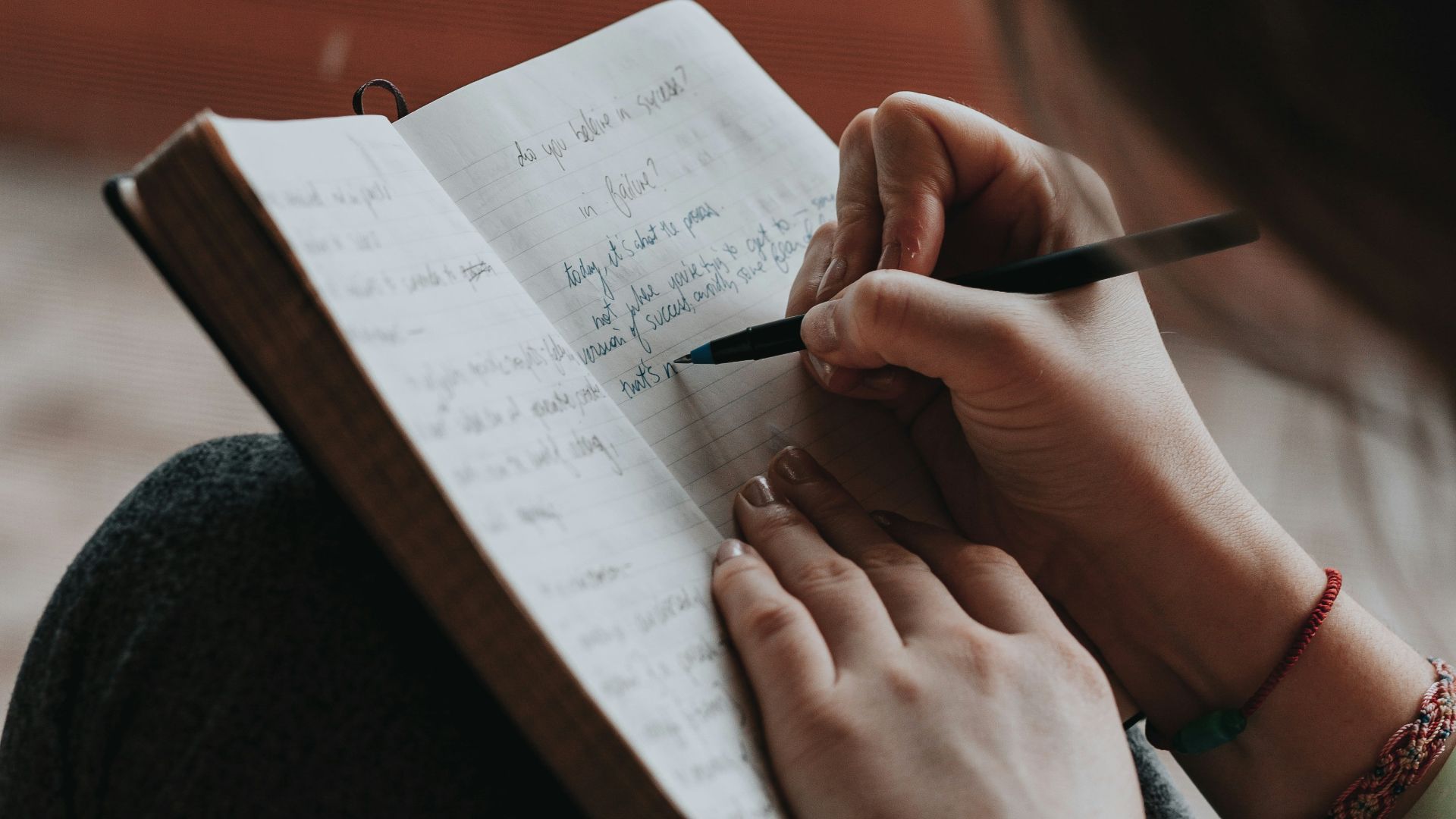 unknown person writing