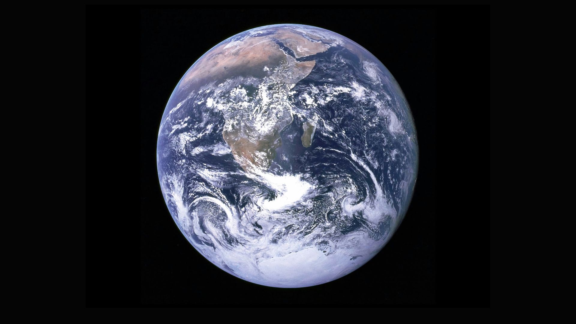 Earth with clouds above the African continent
