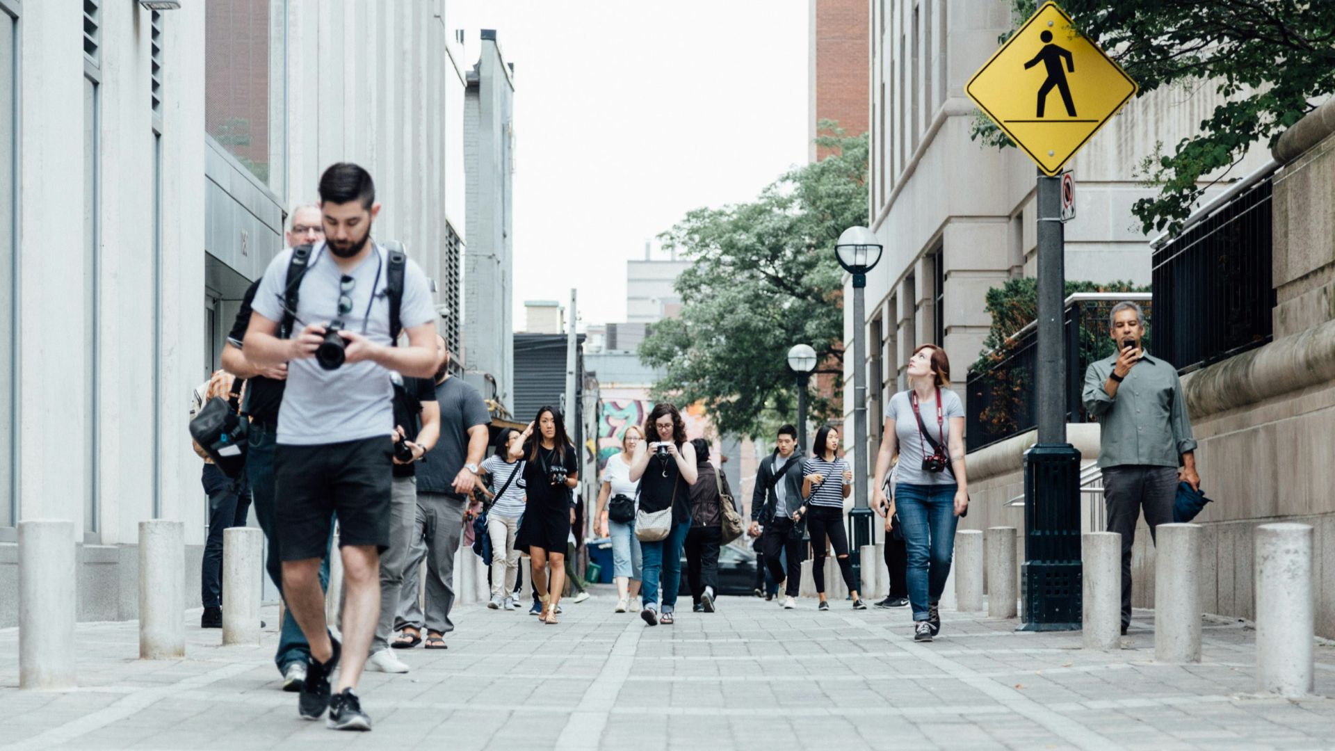 people walking at walkway