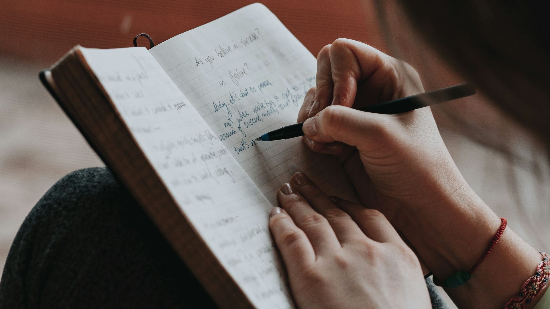 unknown person writing