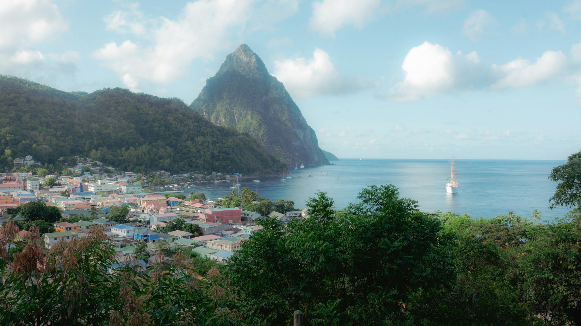 A scenic view of a city and a body of water