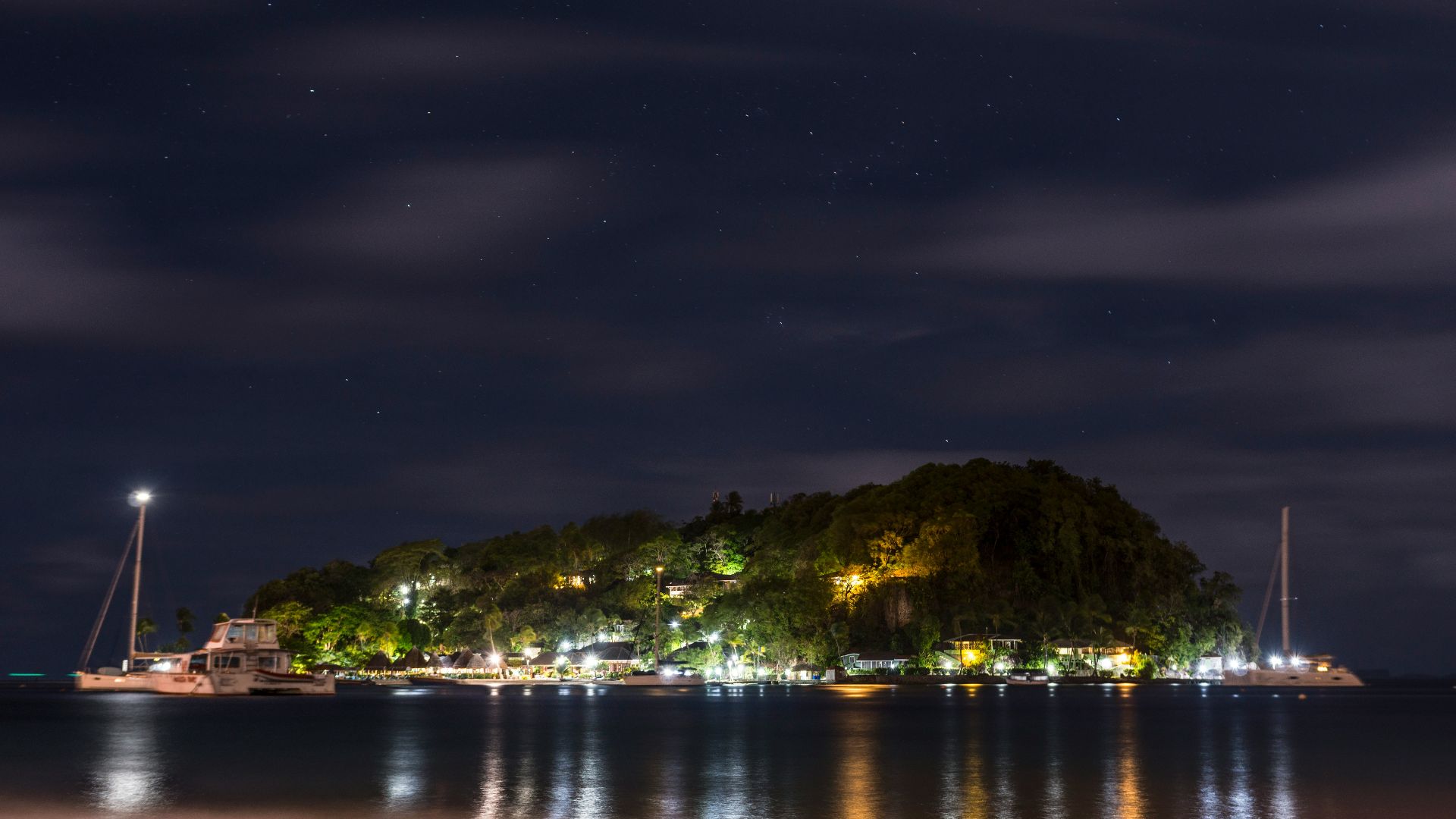 aerial photography of island at night time