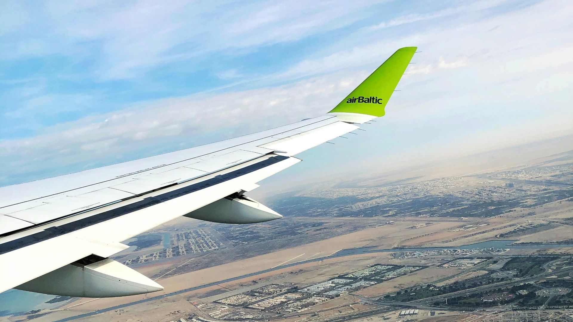 airplane over Ferrari World Abu Dhabi
