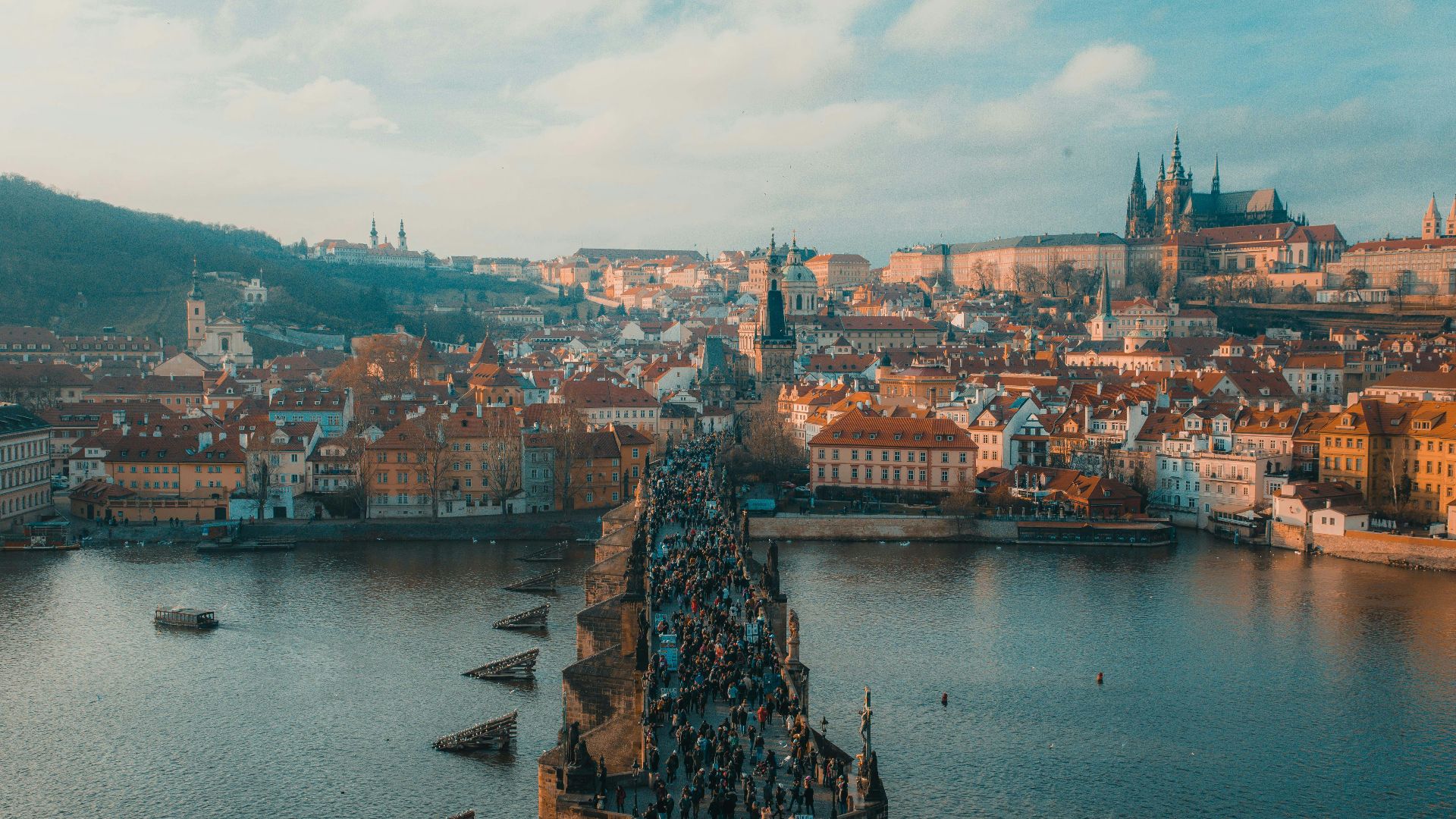 people walking on bridge