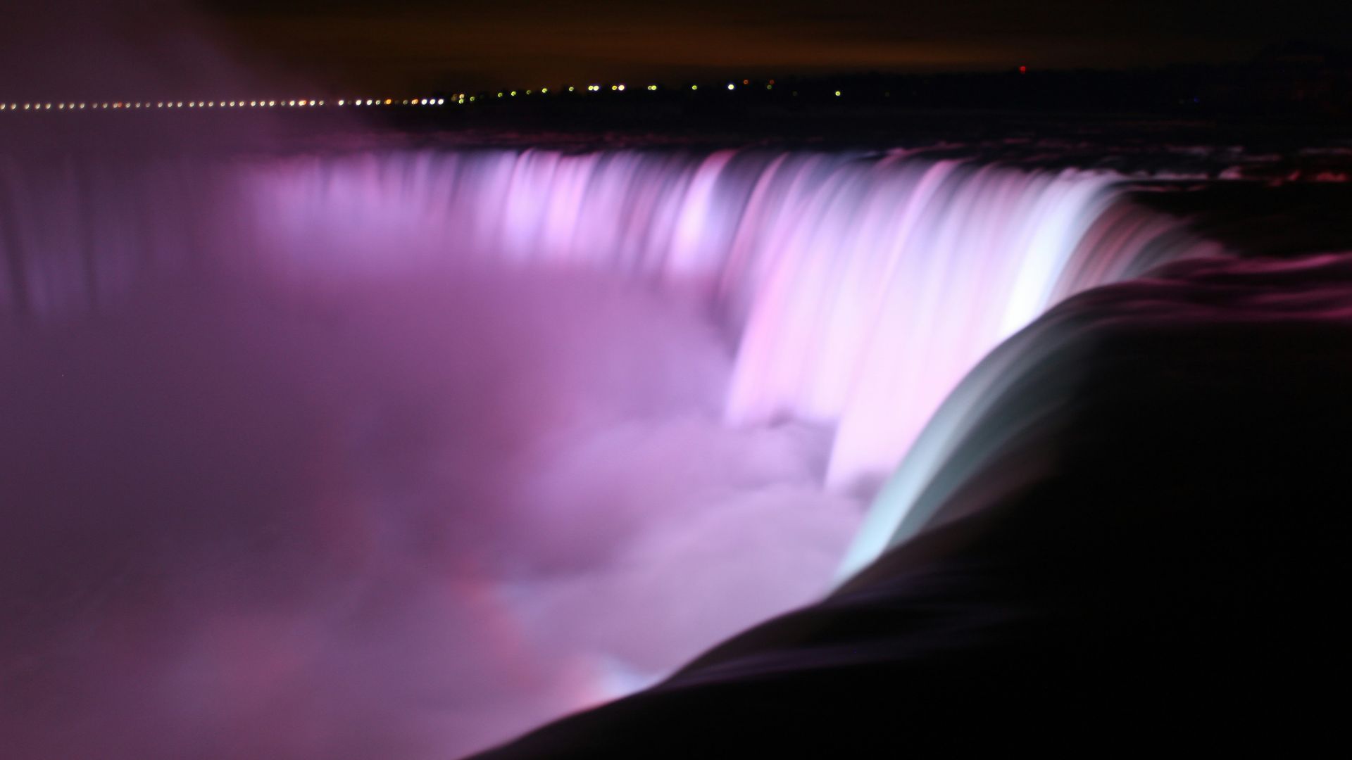 waterfalls with light effects