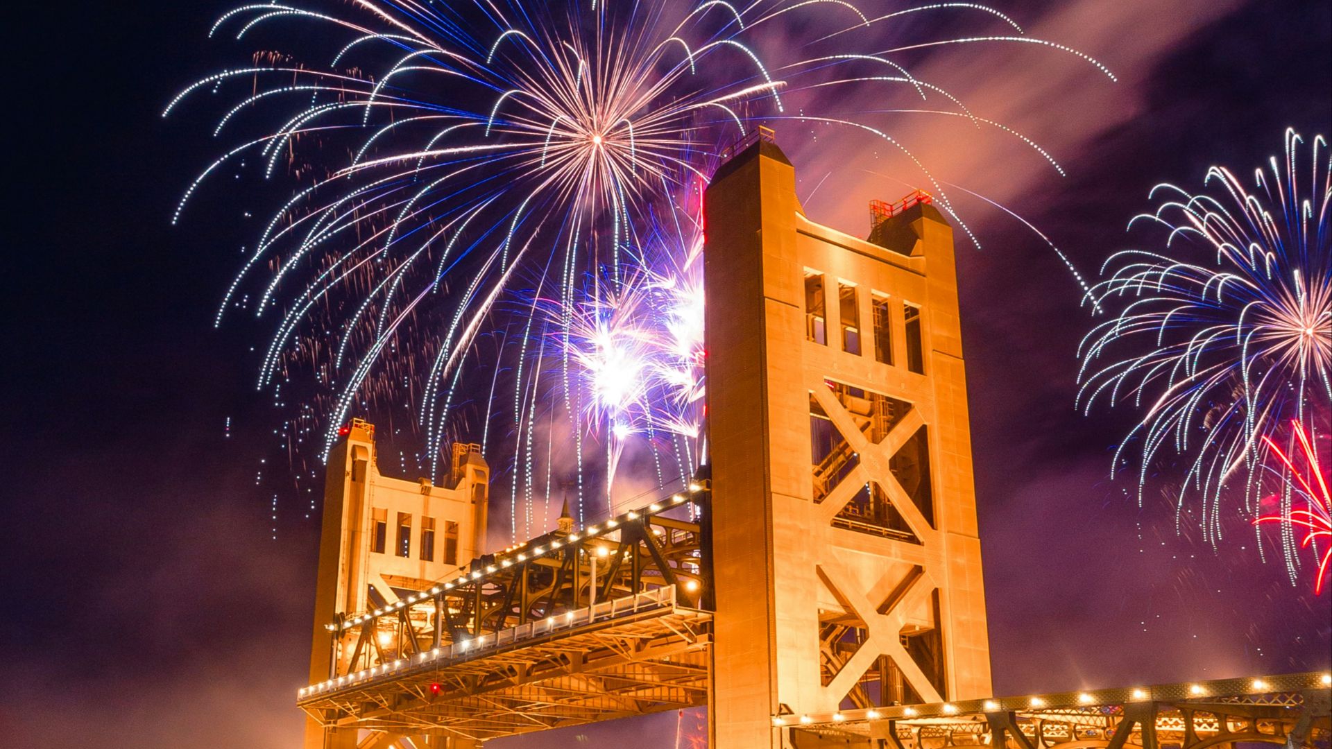 fireworks display digital wallpaper