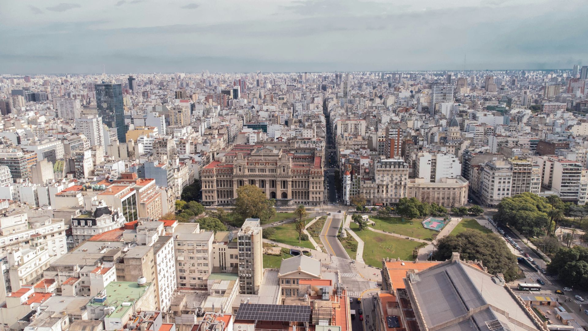 a view of a city from the top of a building