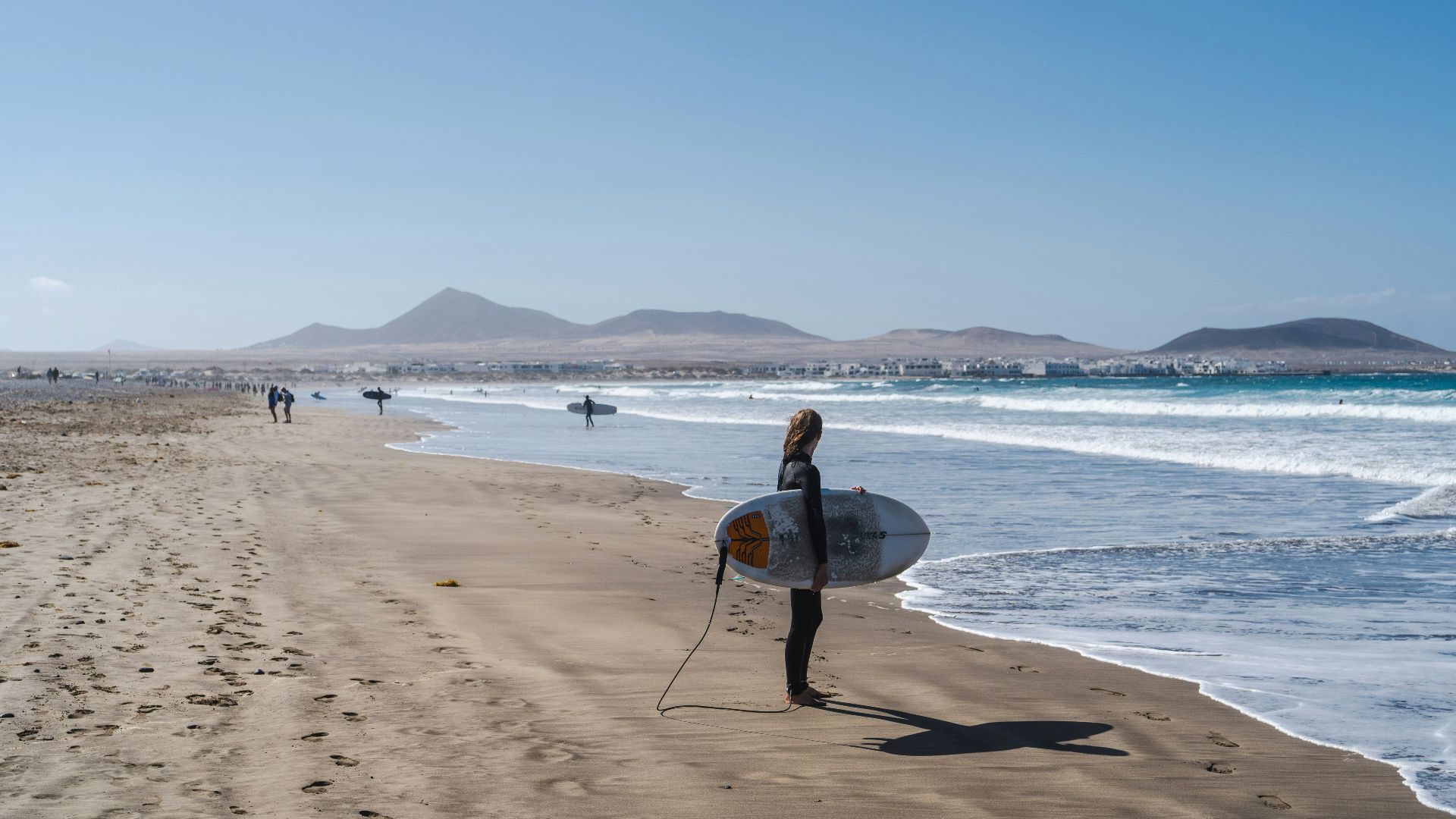 a person standing on a beach