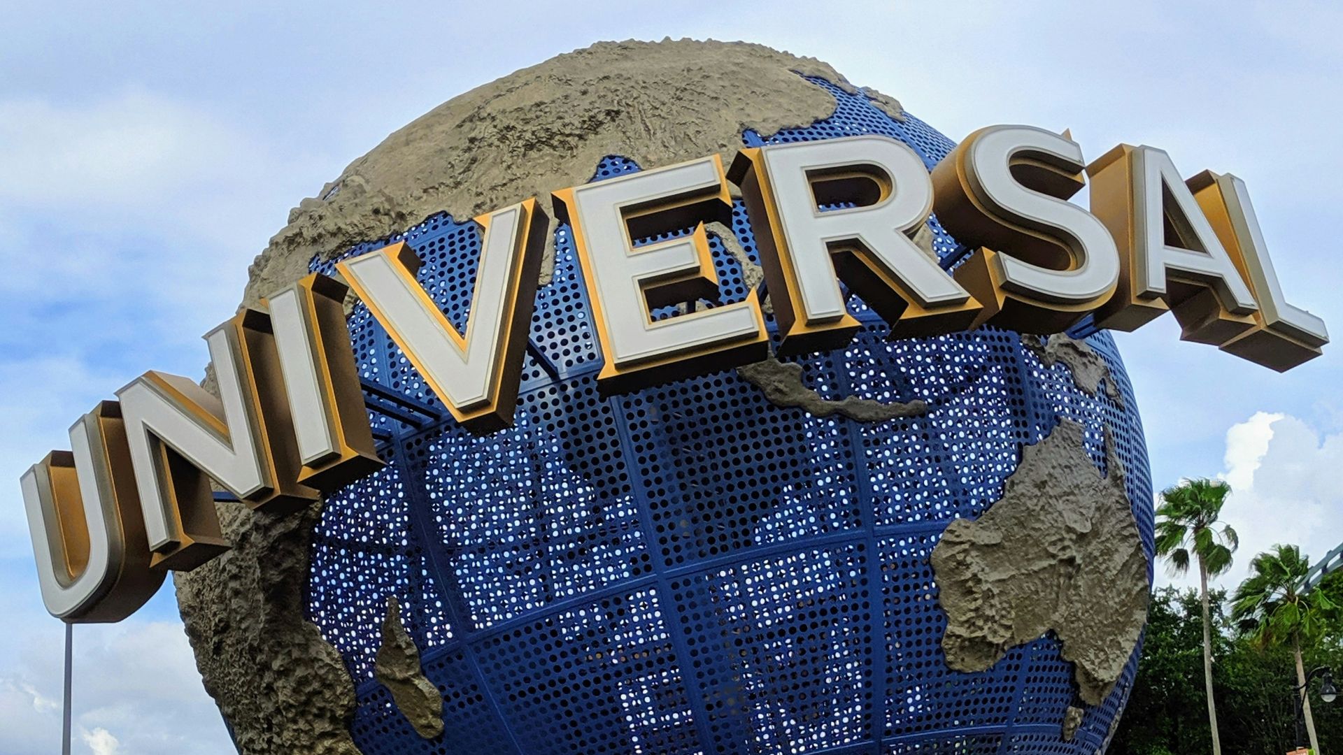 Universal globe on plant field