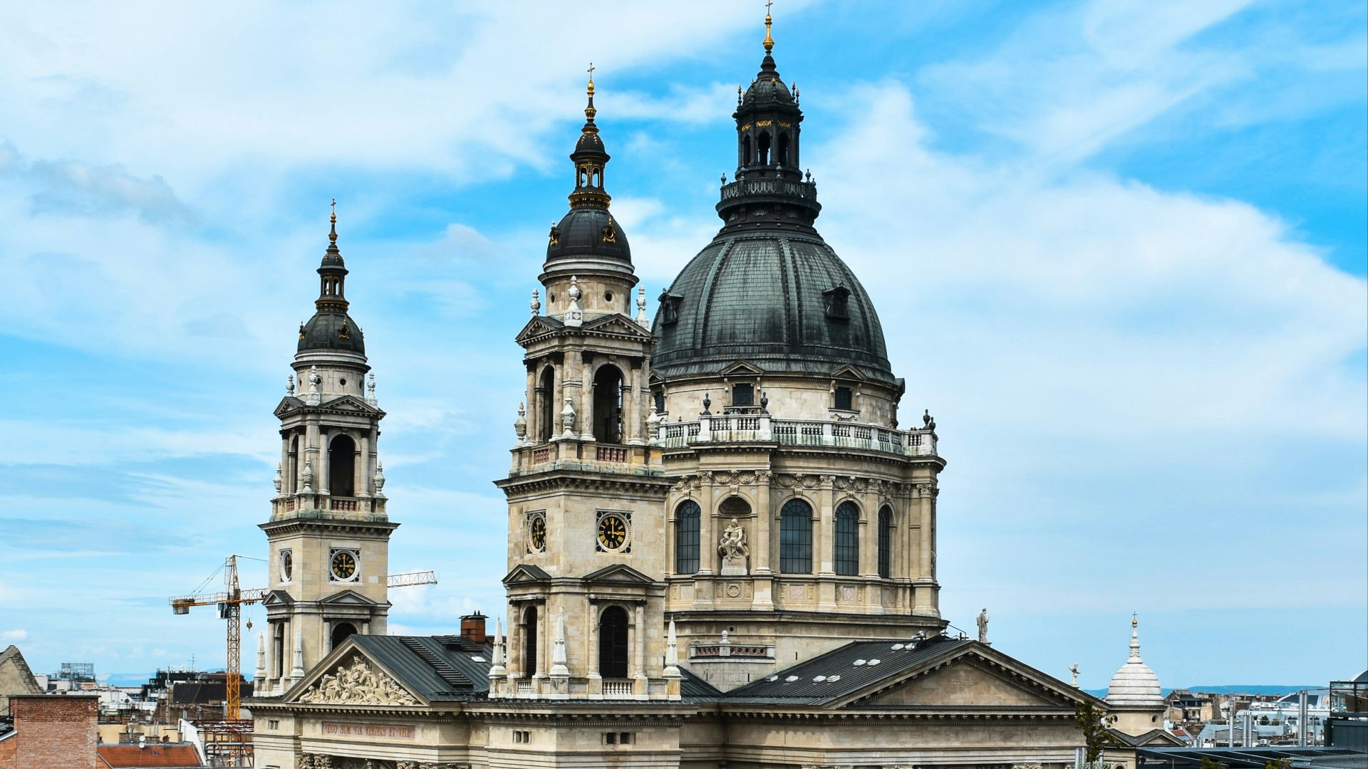 a view of a large building with a clock tower
