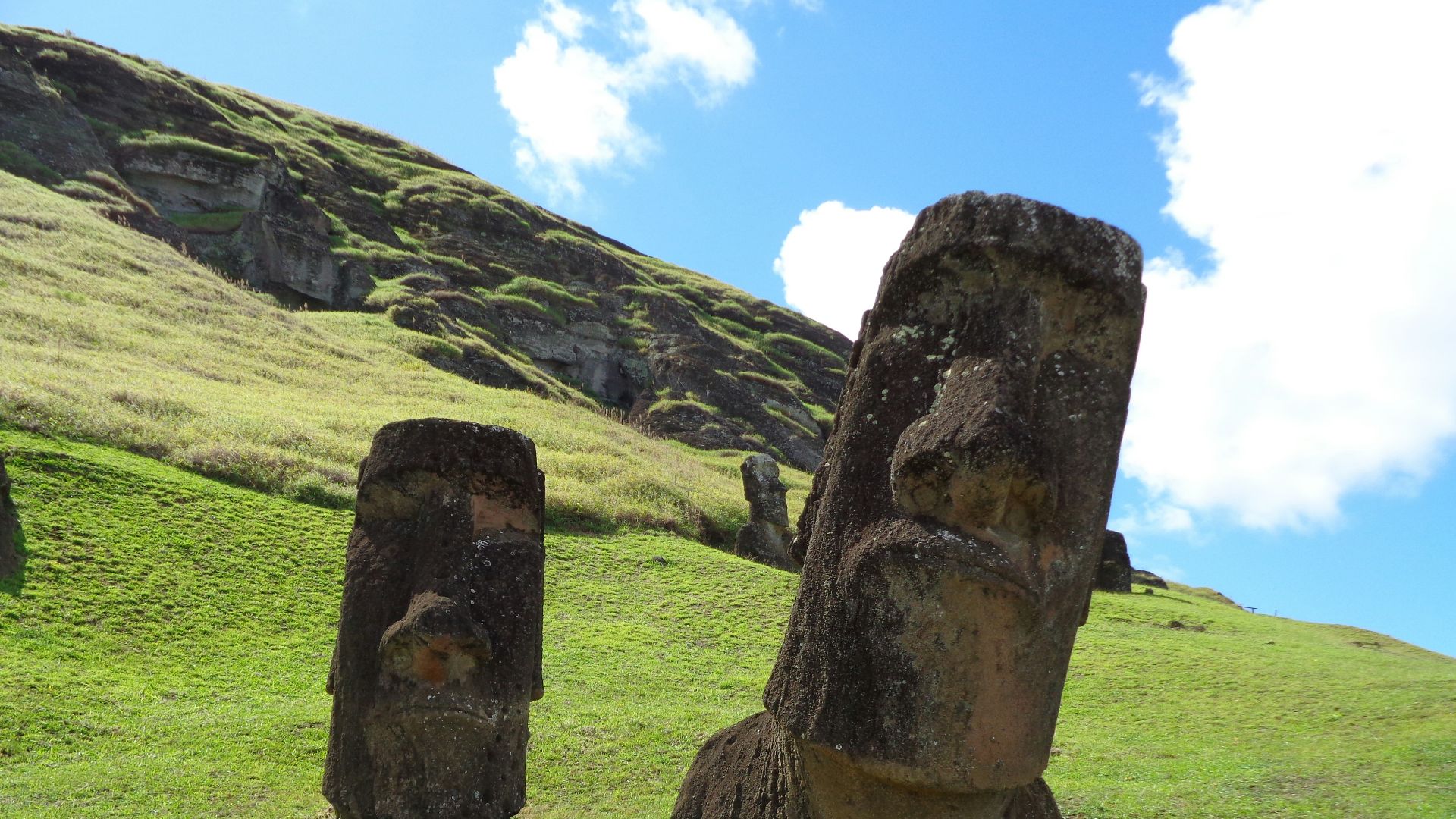 brown rock formation on green grass field during daytime