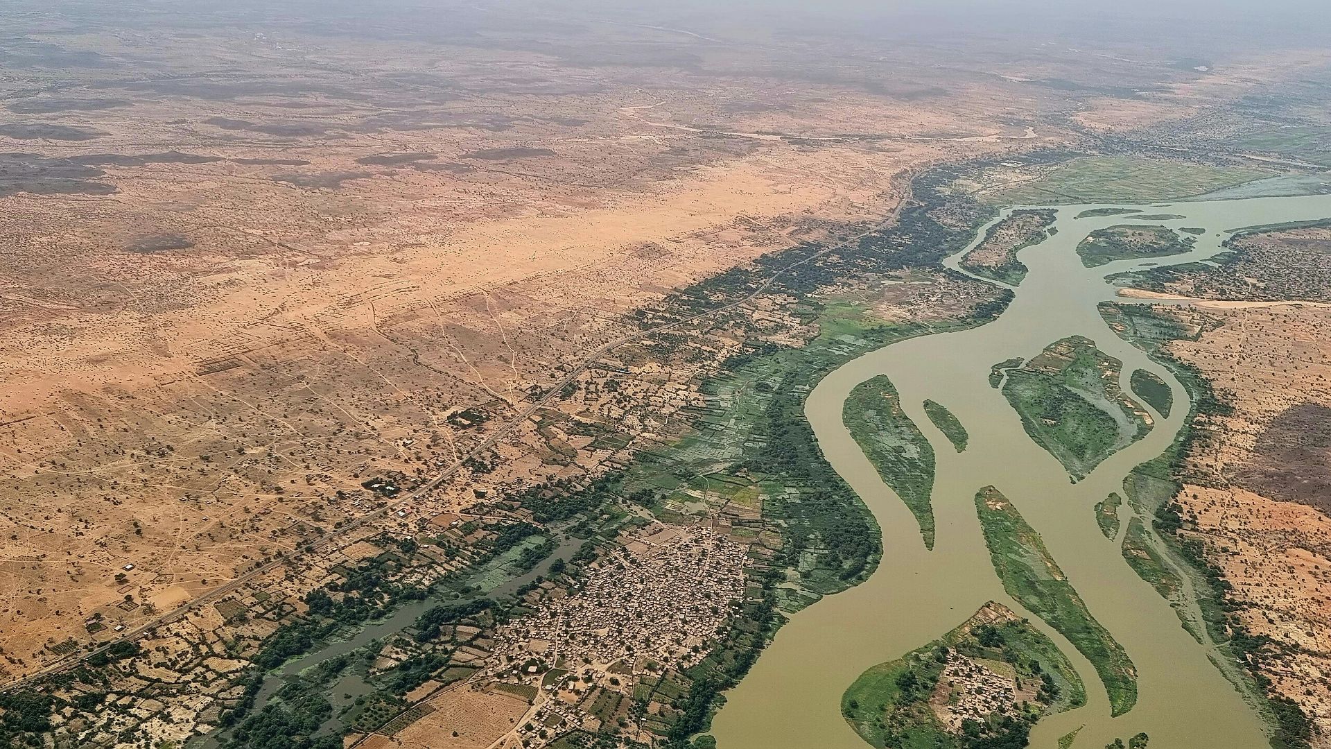 a large area of land with roads