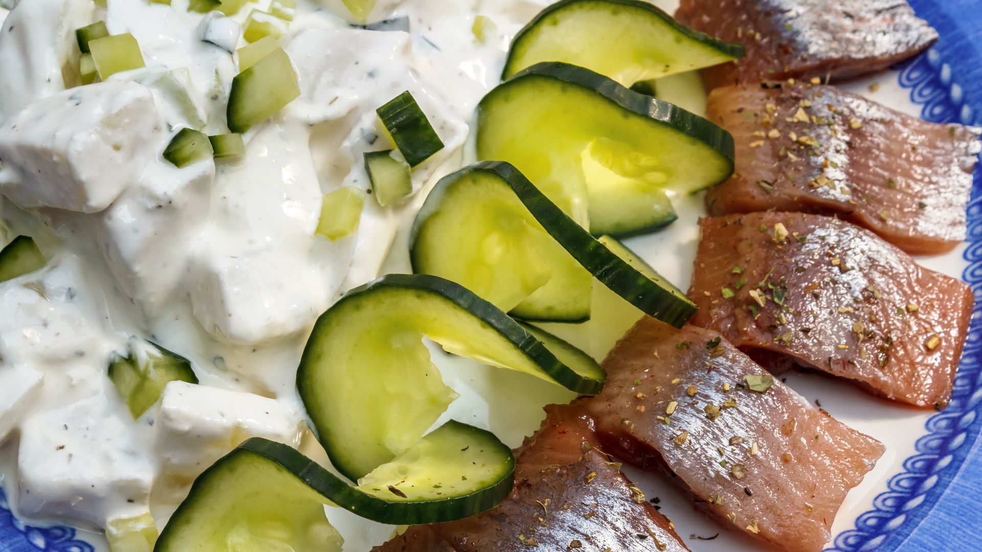 File:Soused herring, served with potato salad and cucumber.jpg