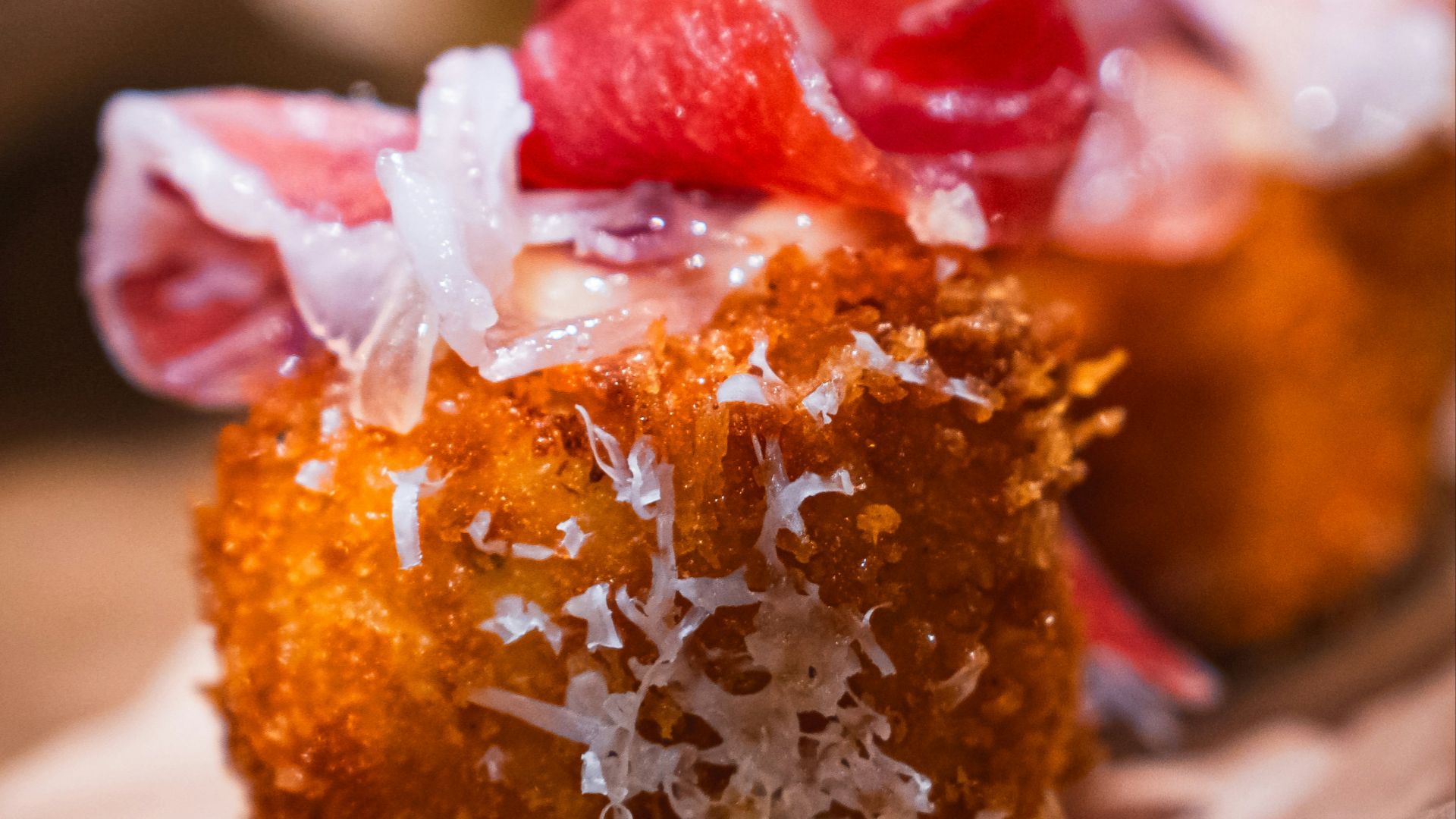 a close up of a plate of food on a table