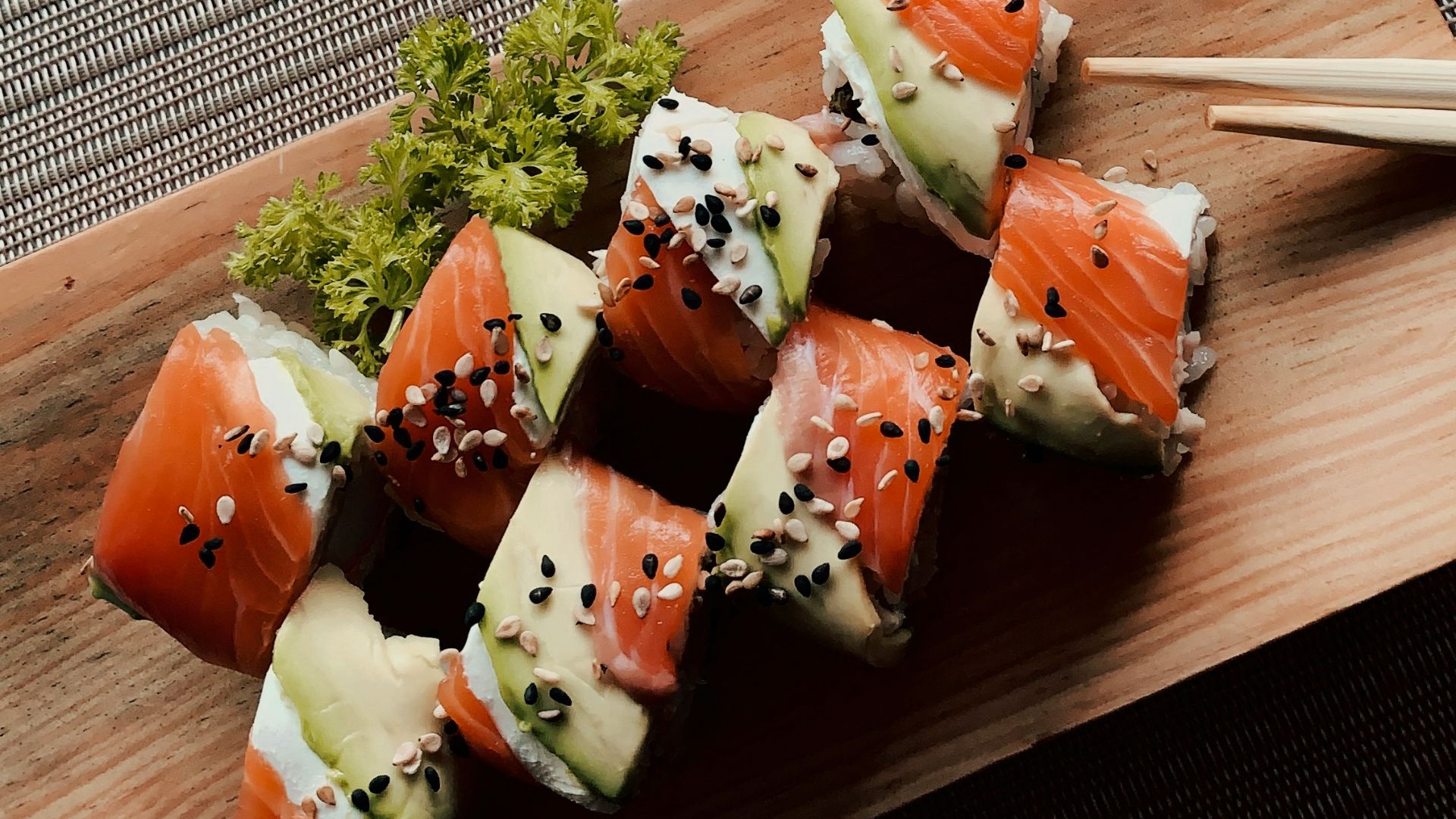 sushi on white ceramic plate
