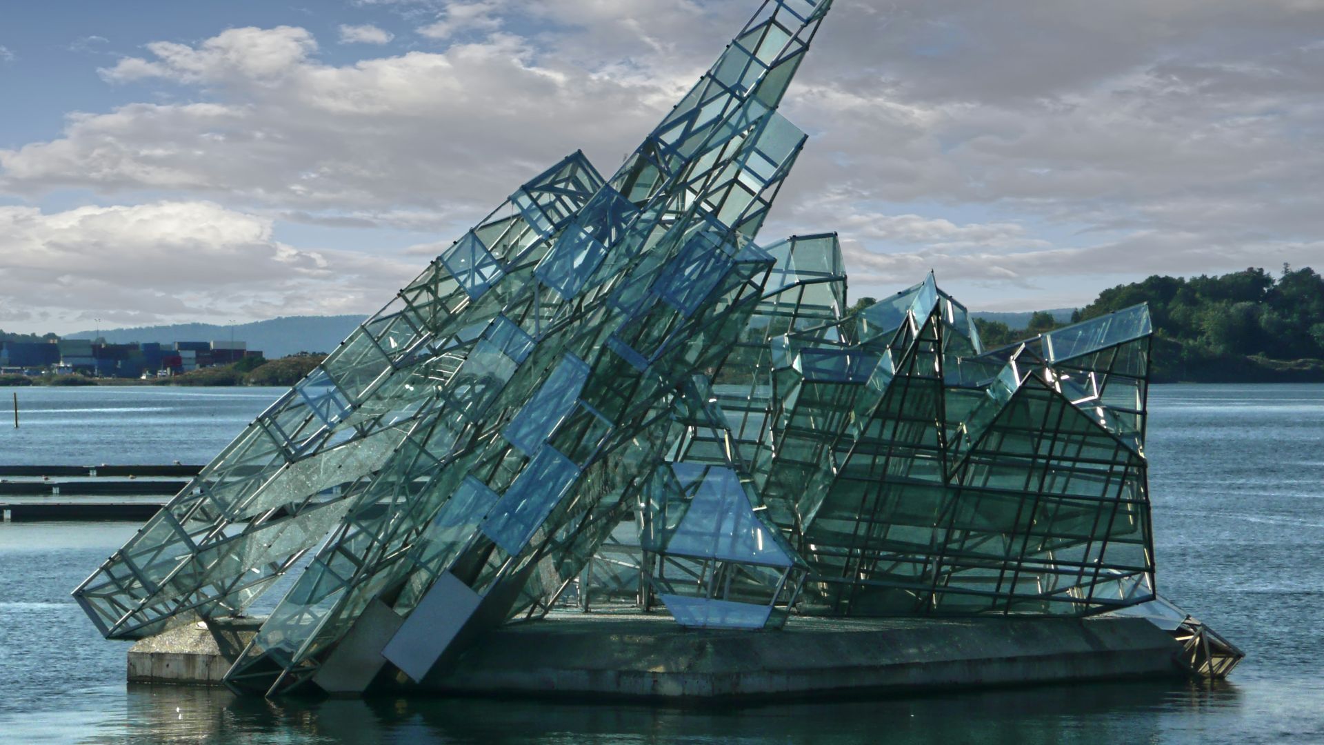 gray metal frame on water