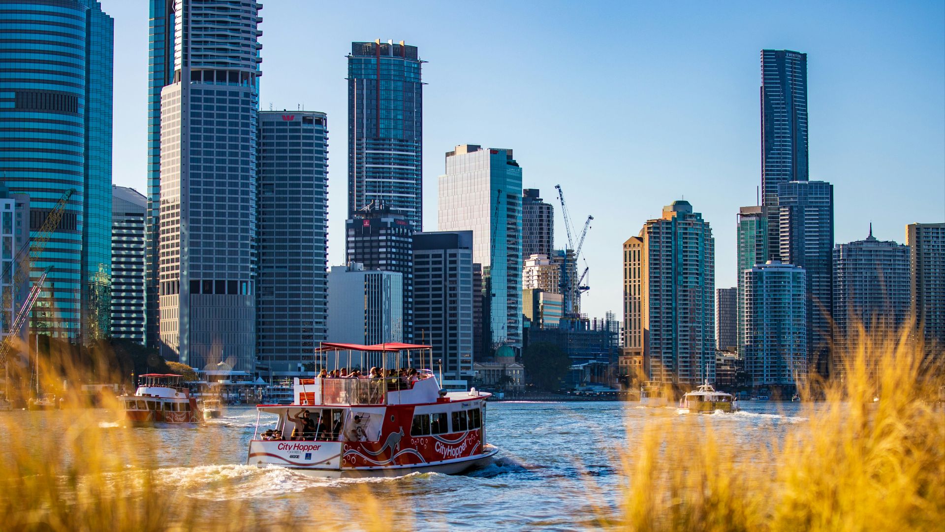 boat sailing near city skyline under clear blue sky during daytime