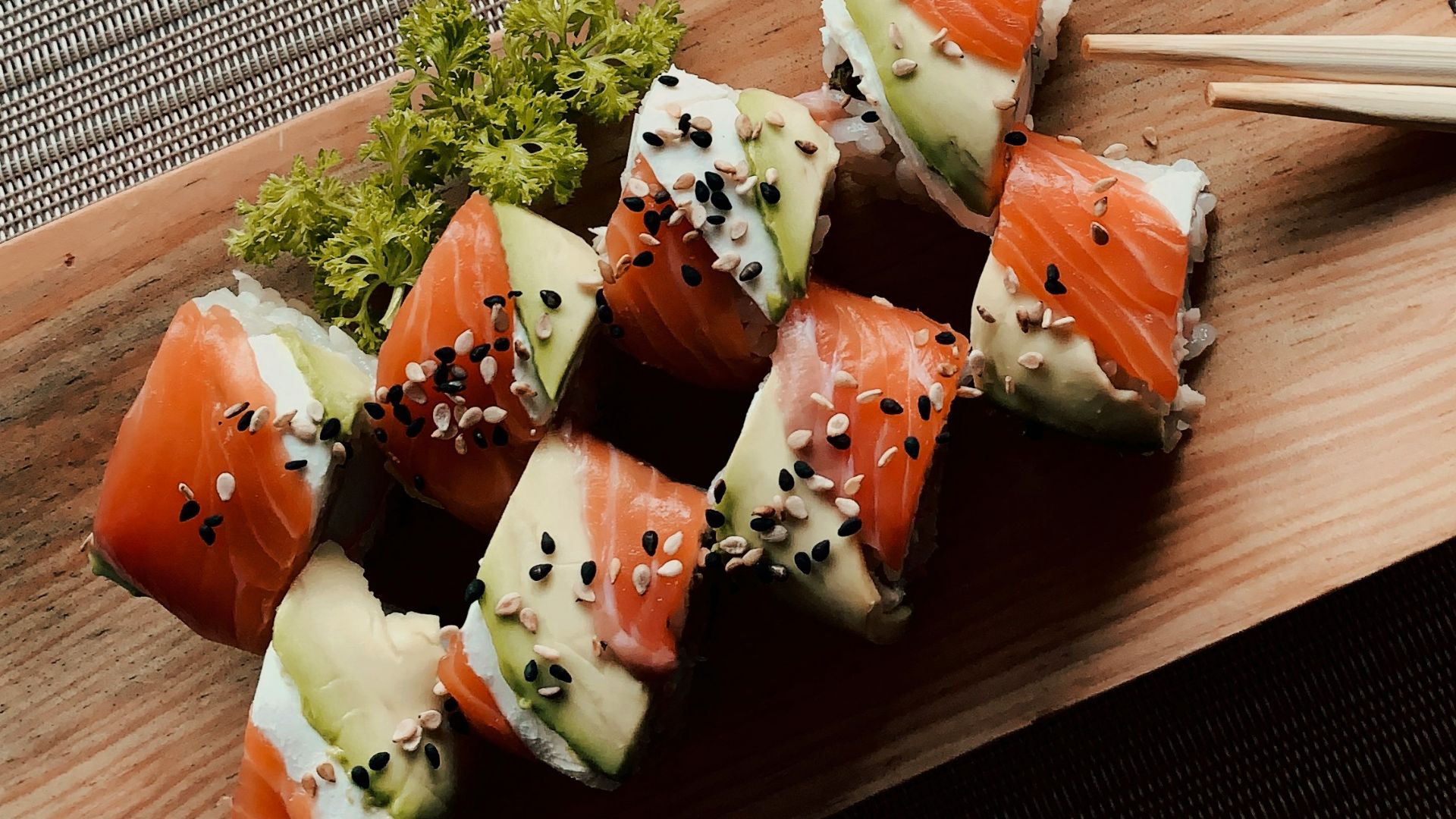 sushi on white ceramic plate