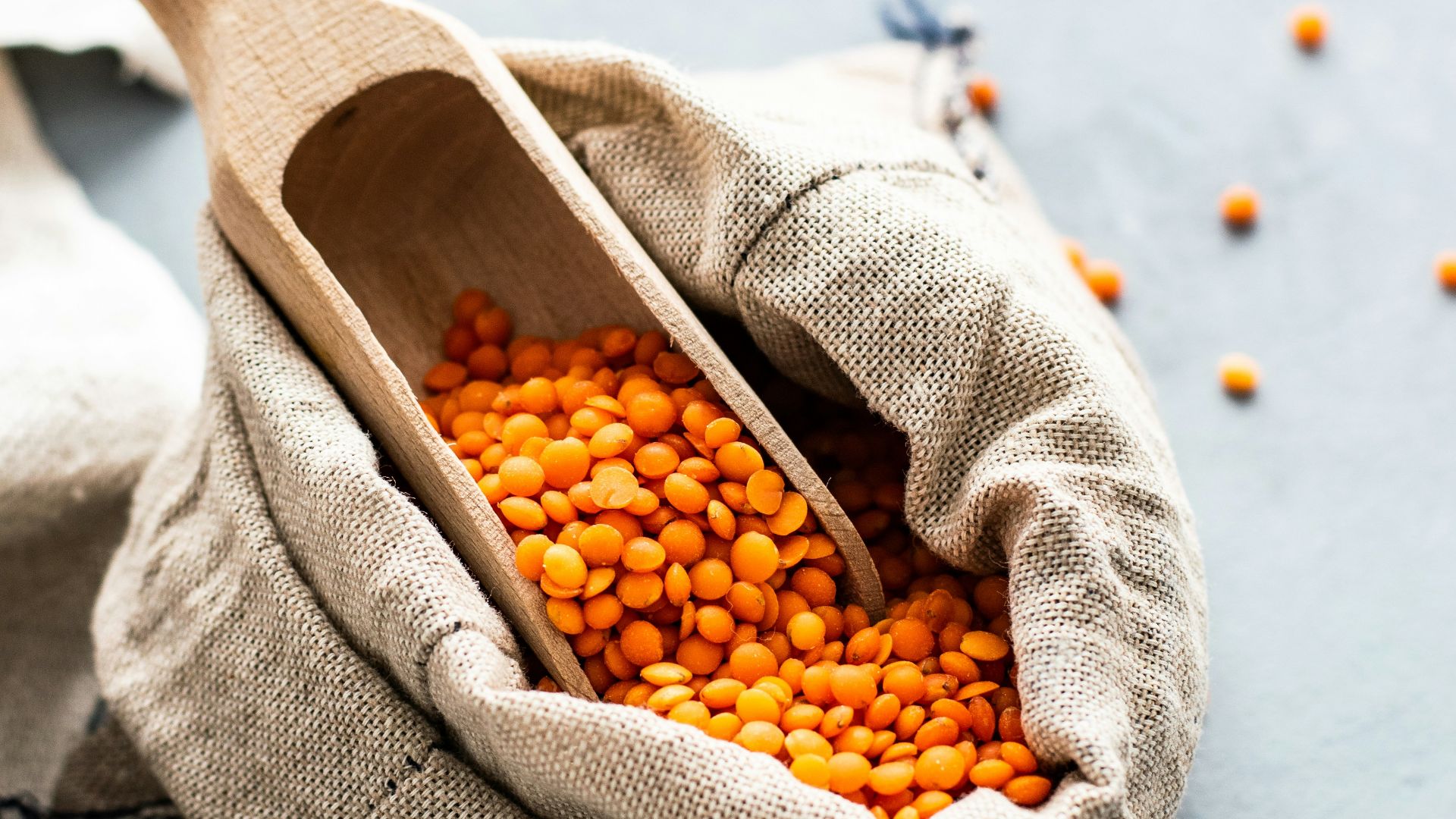orange beans in sack
