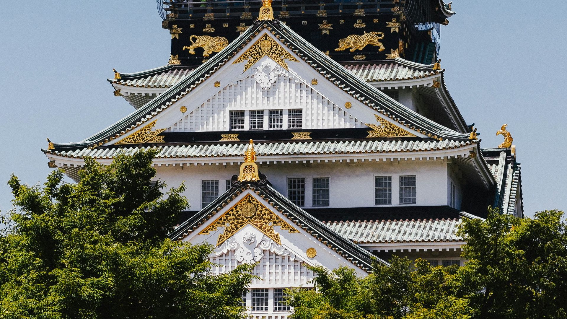 white and gold temple surrounded by green trees during daytime