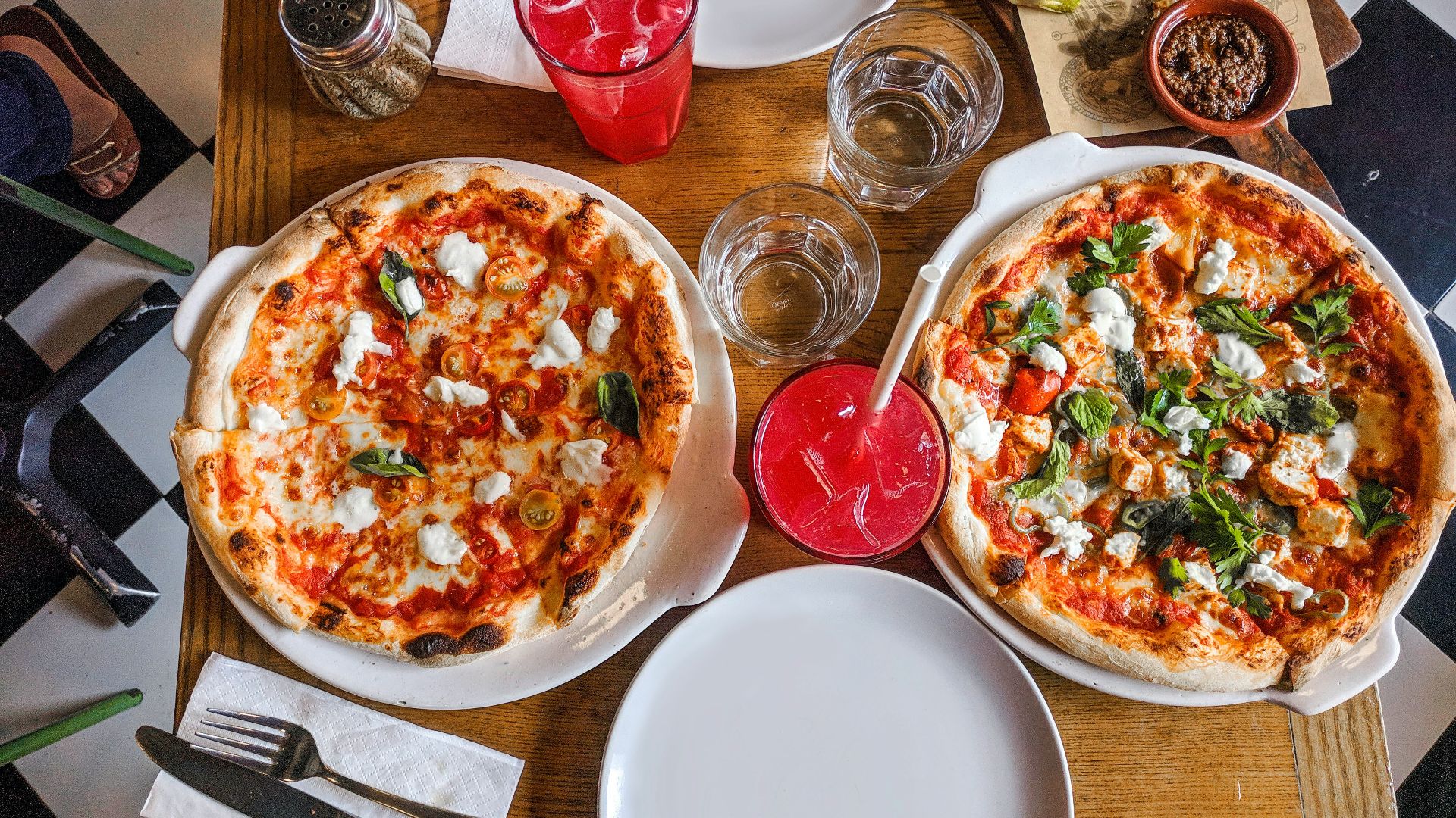 pizza on white ceramic plate