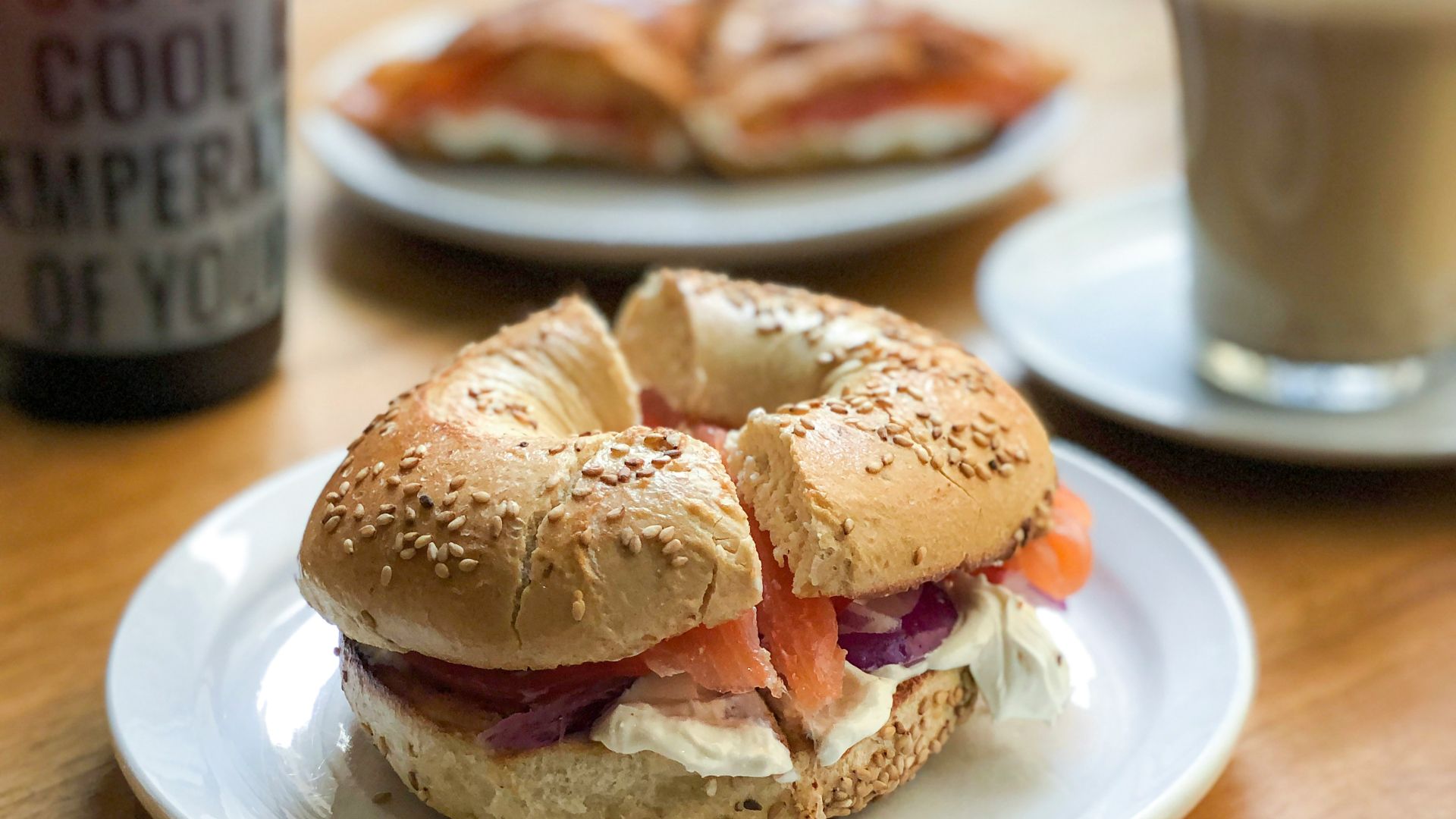 burger on white ceramic plate