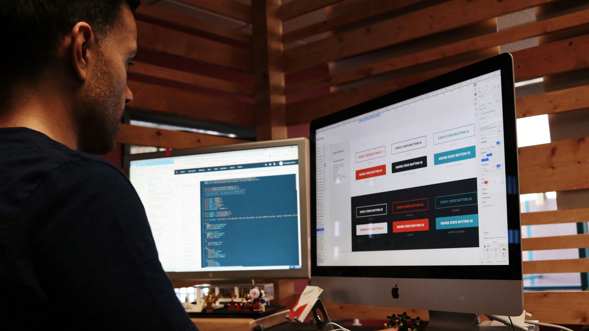 man using Apple computer