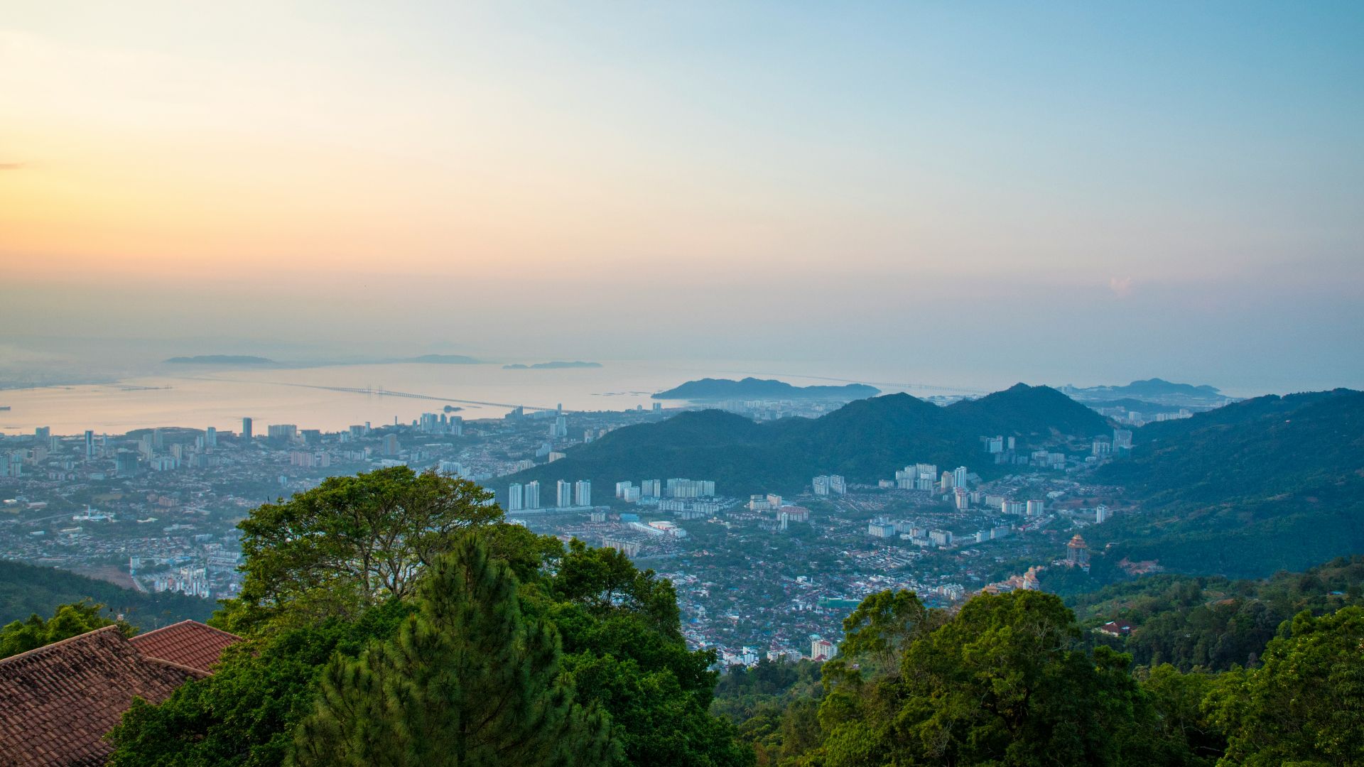 a view of a city from a hill