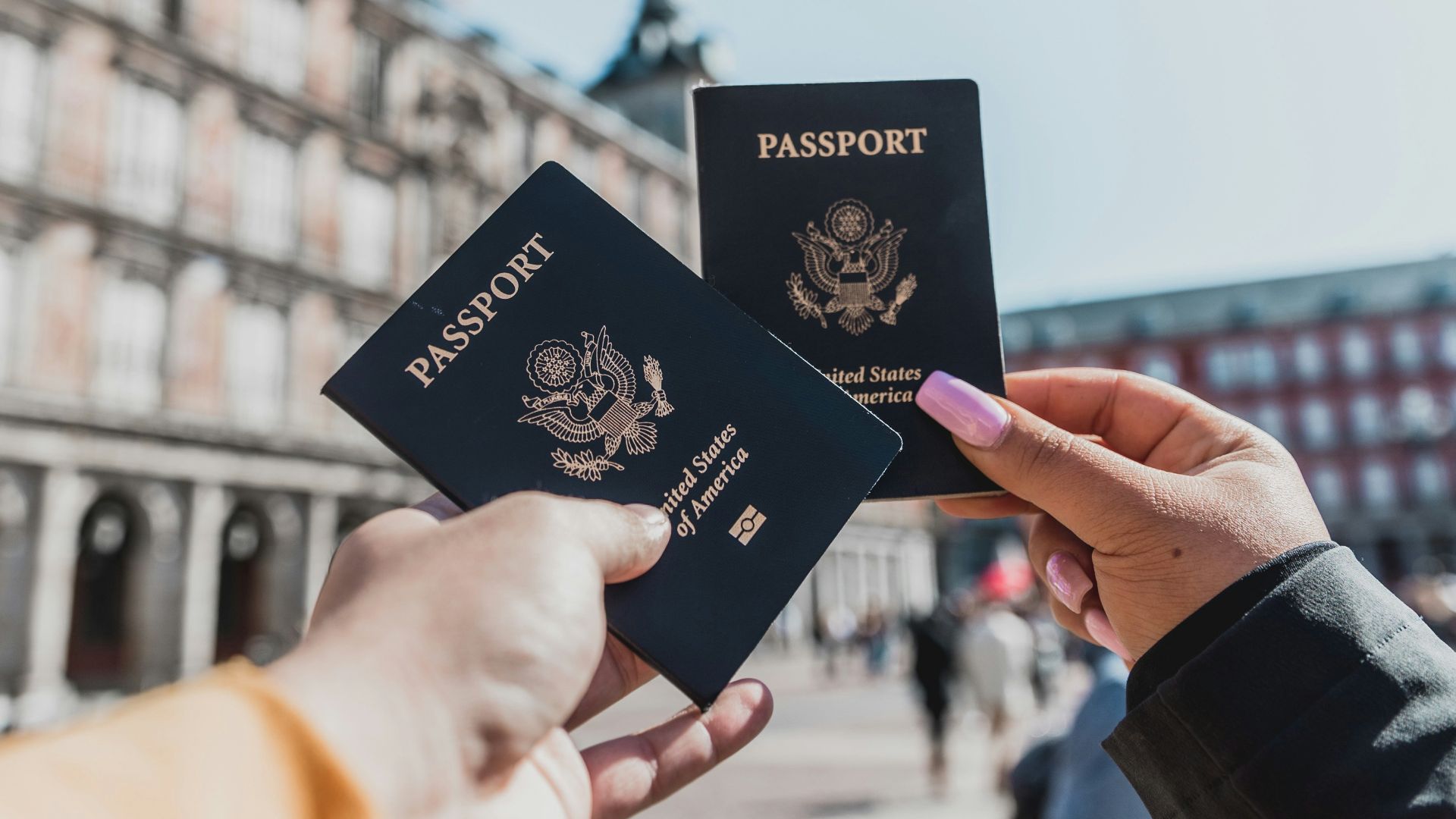 person holding passports
