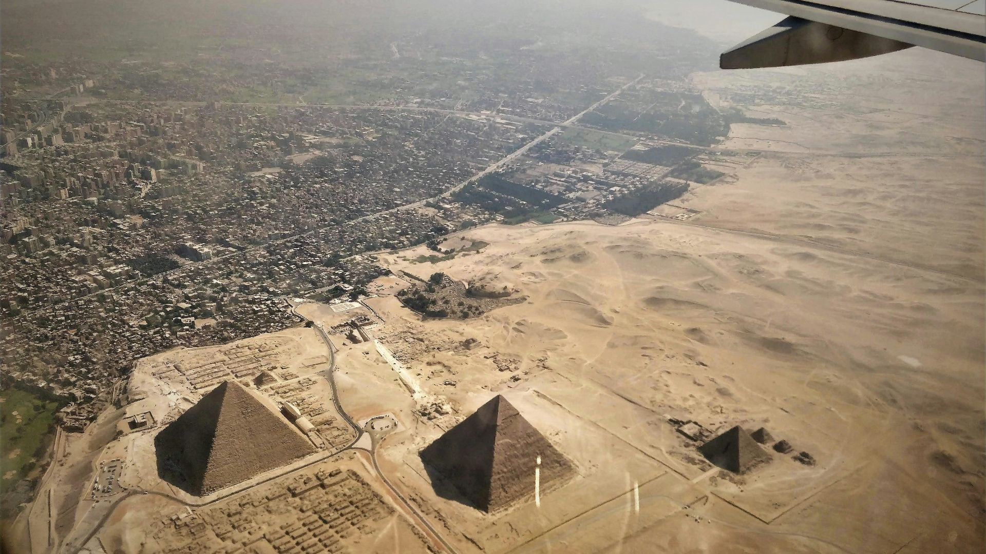 aerial photography of pyramids of Egypt