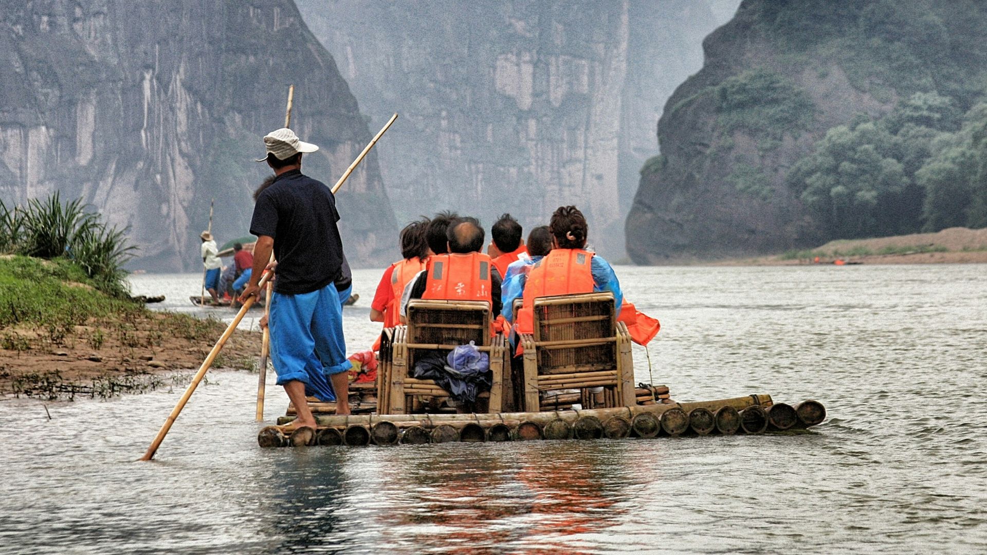 people riding on boat