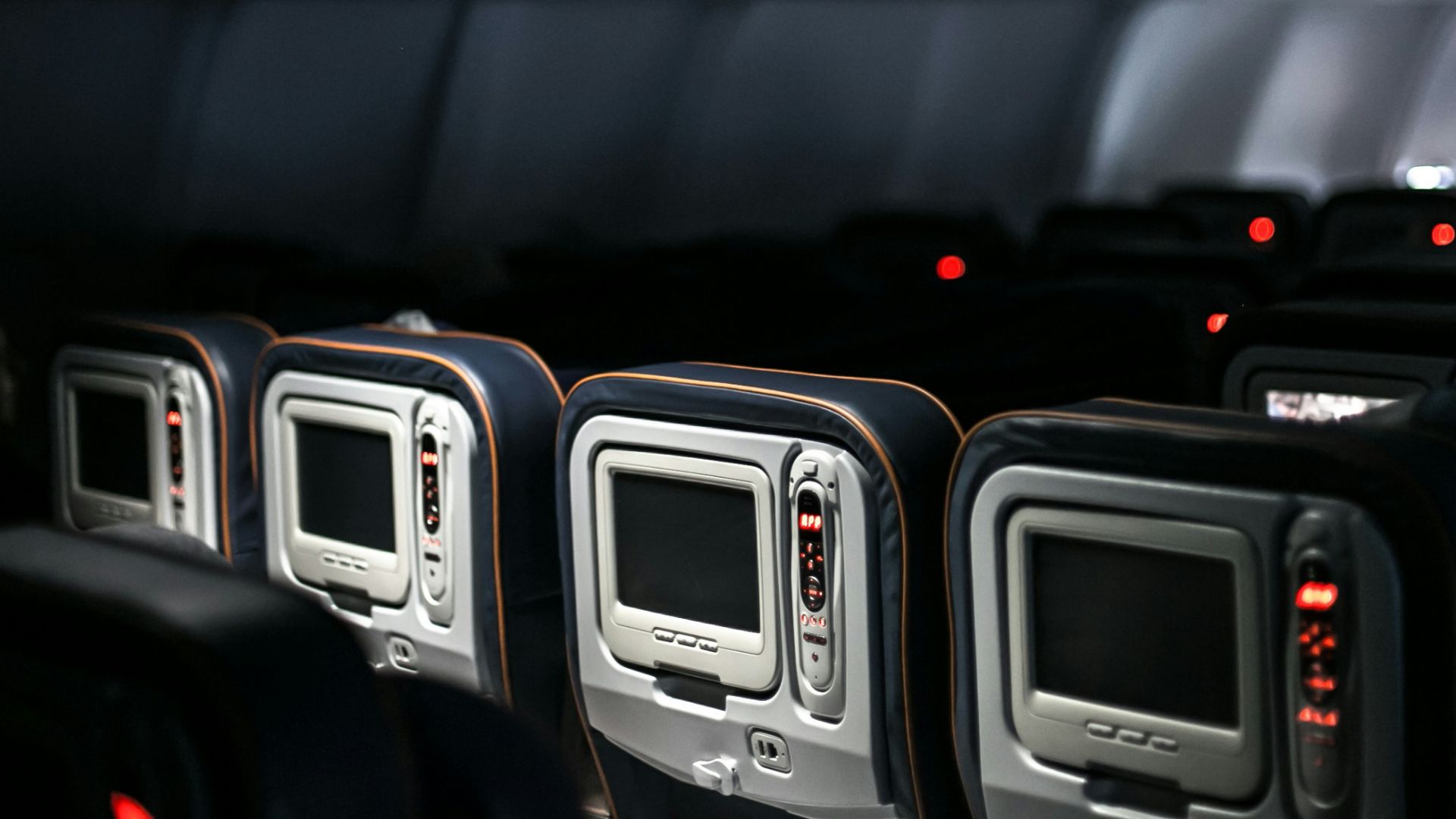 black and gray airplane seats