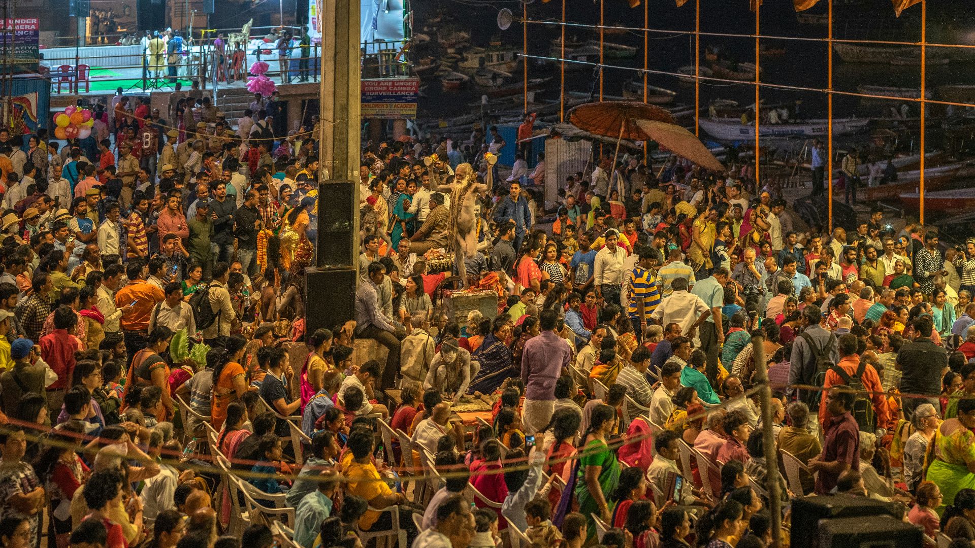 people standing near stage