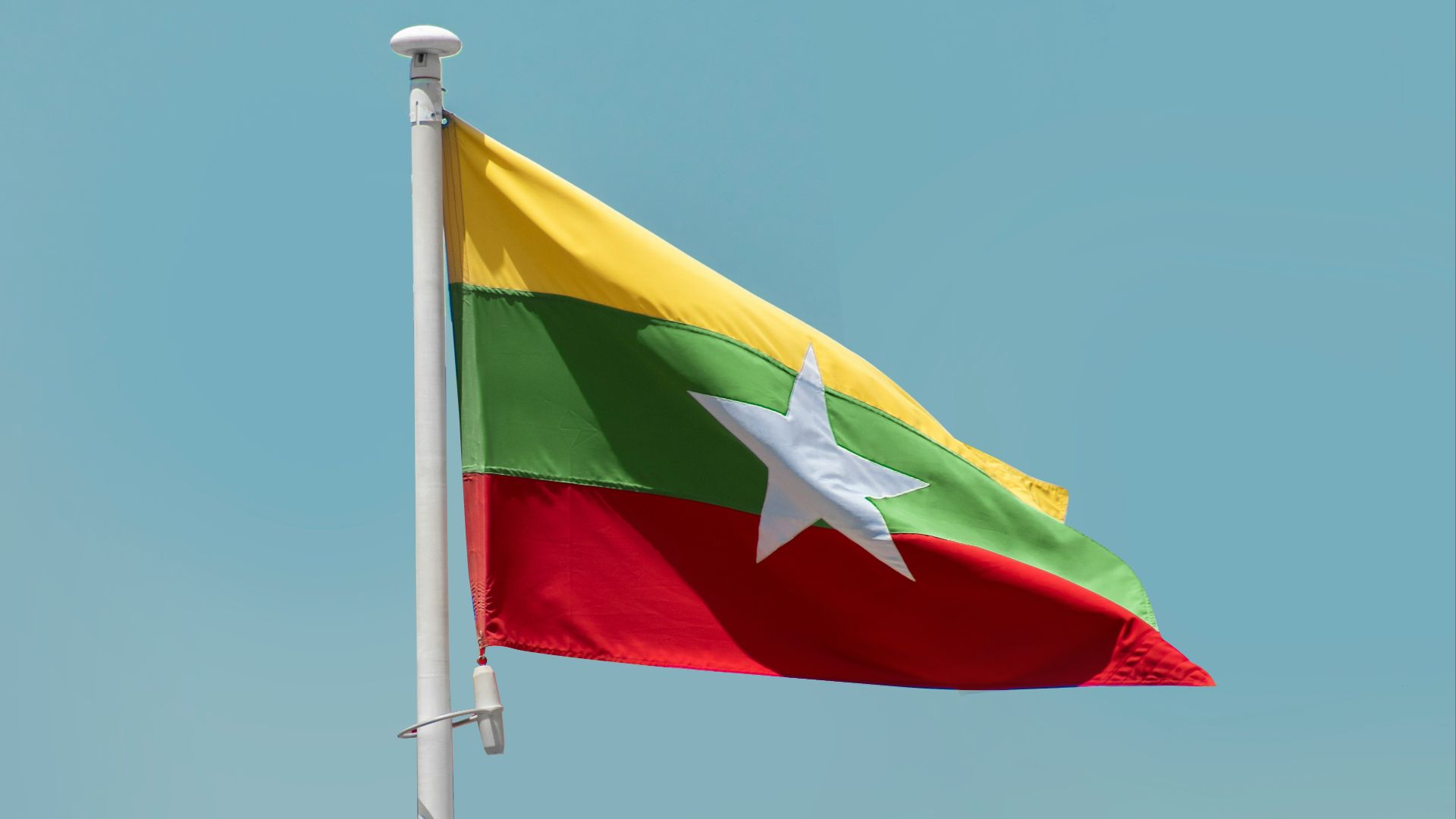 a flag on a pole