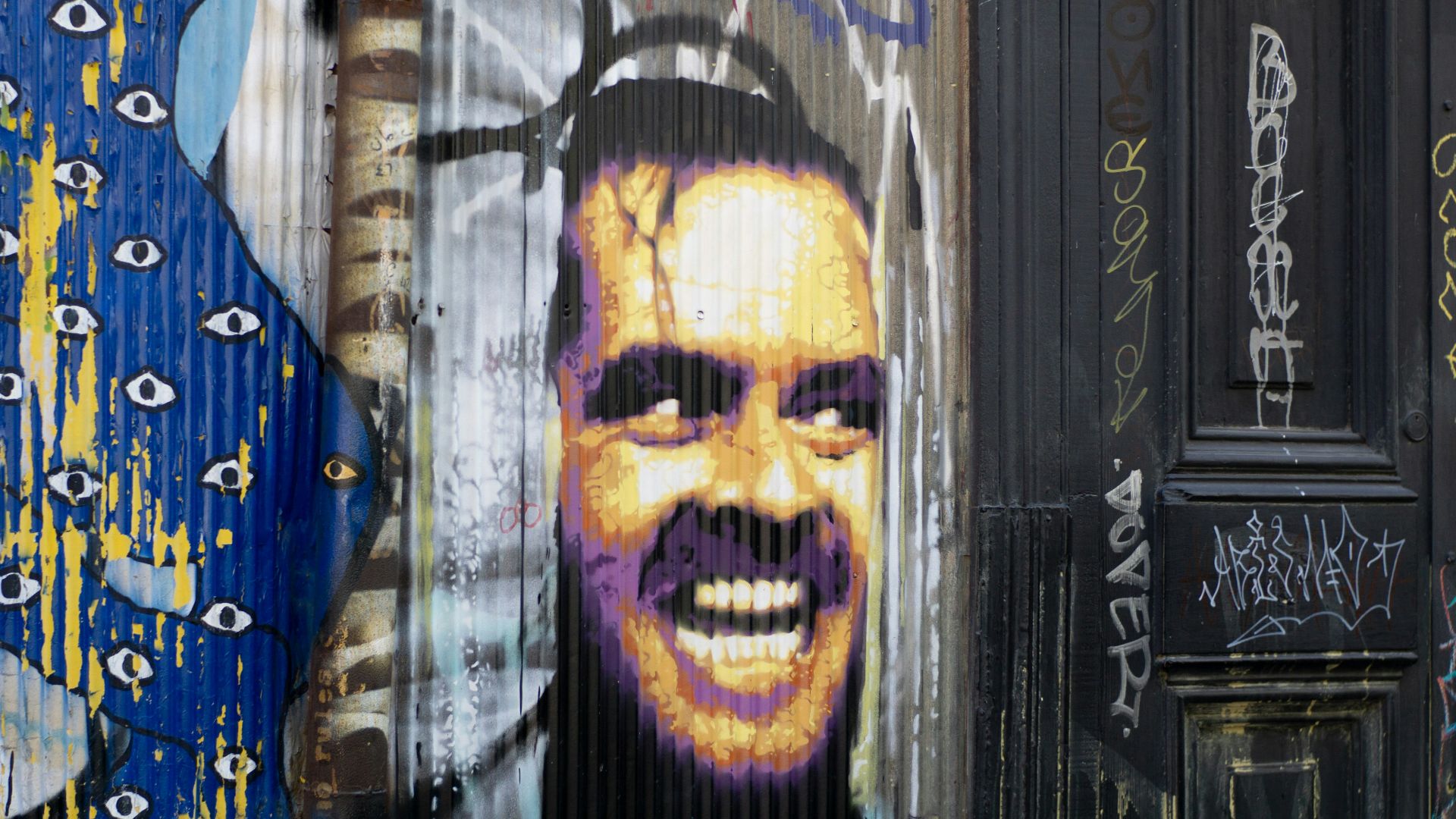 The Shining Jack Nicholson mural beside closed door