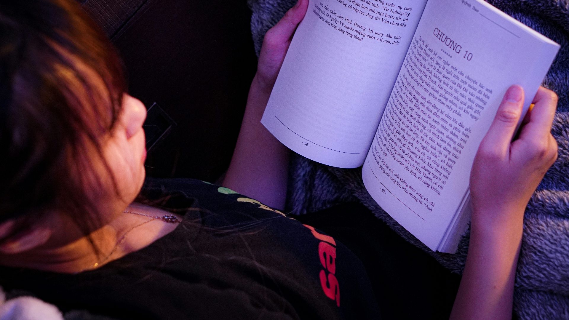 a person reading a book