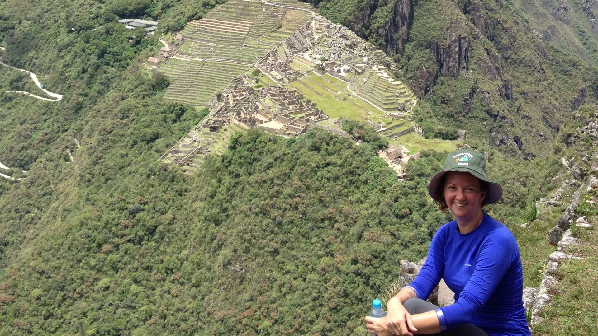 File:Sonjaydewing the Wikipedian at Huayna Picchu overlooking Machu Picchu.jpg