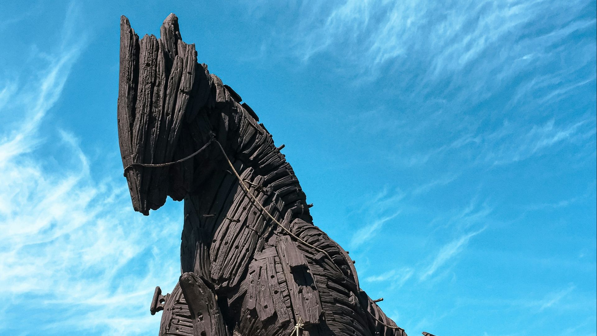 a statue of a horse made out of wood