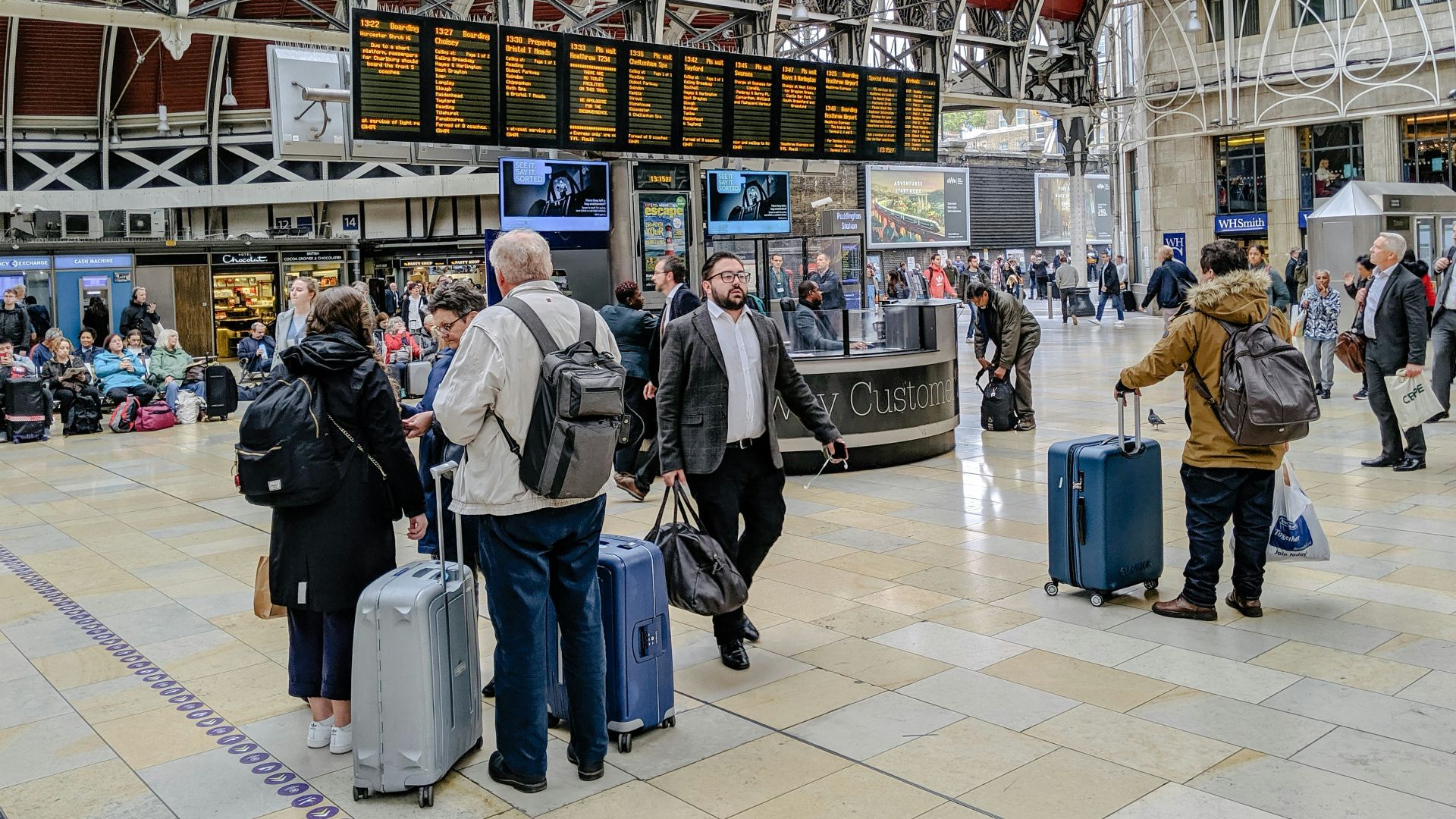 people walking on train station