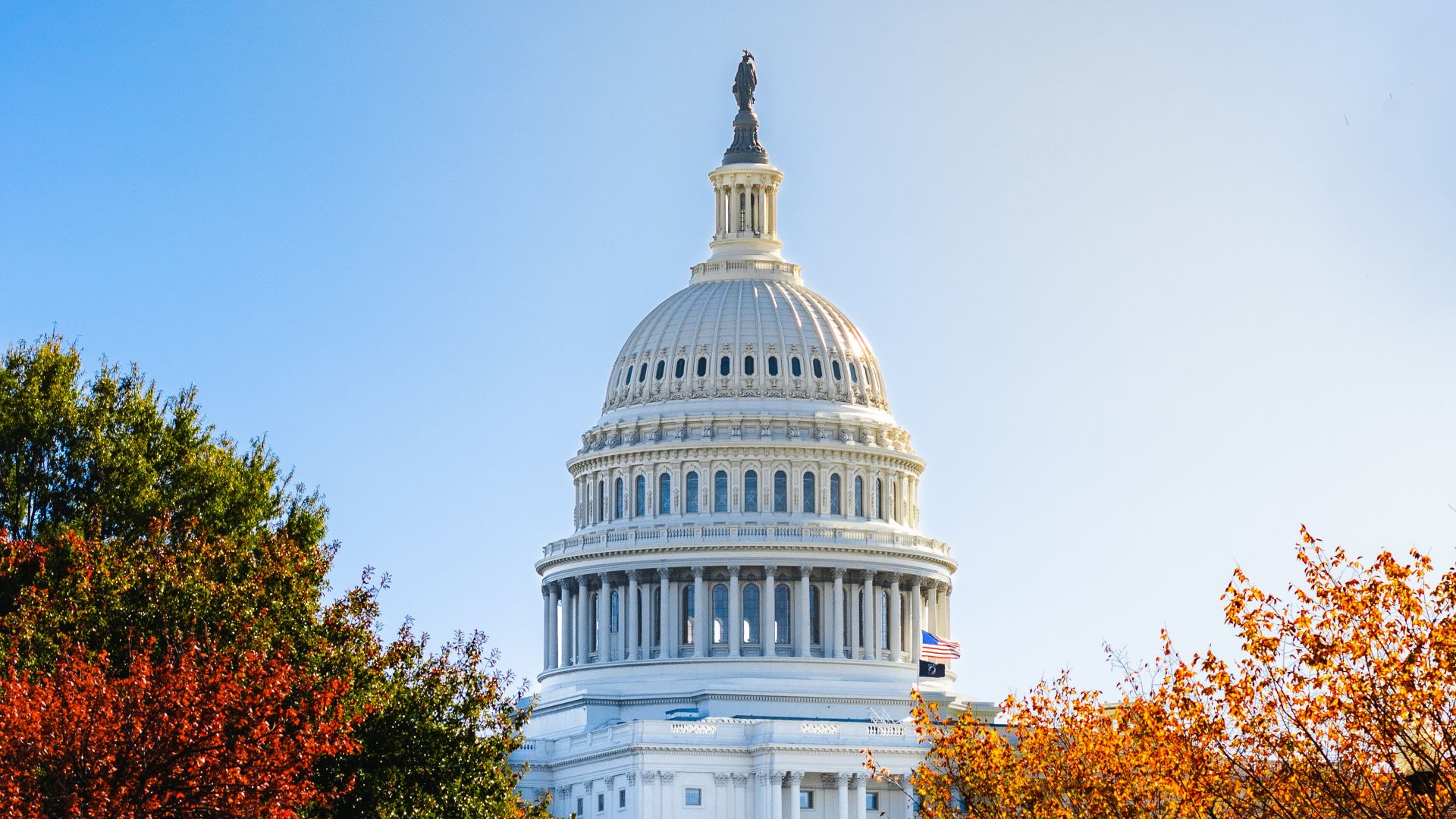 a view of the capitol building from across the street