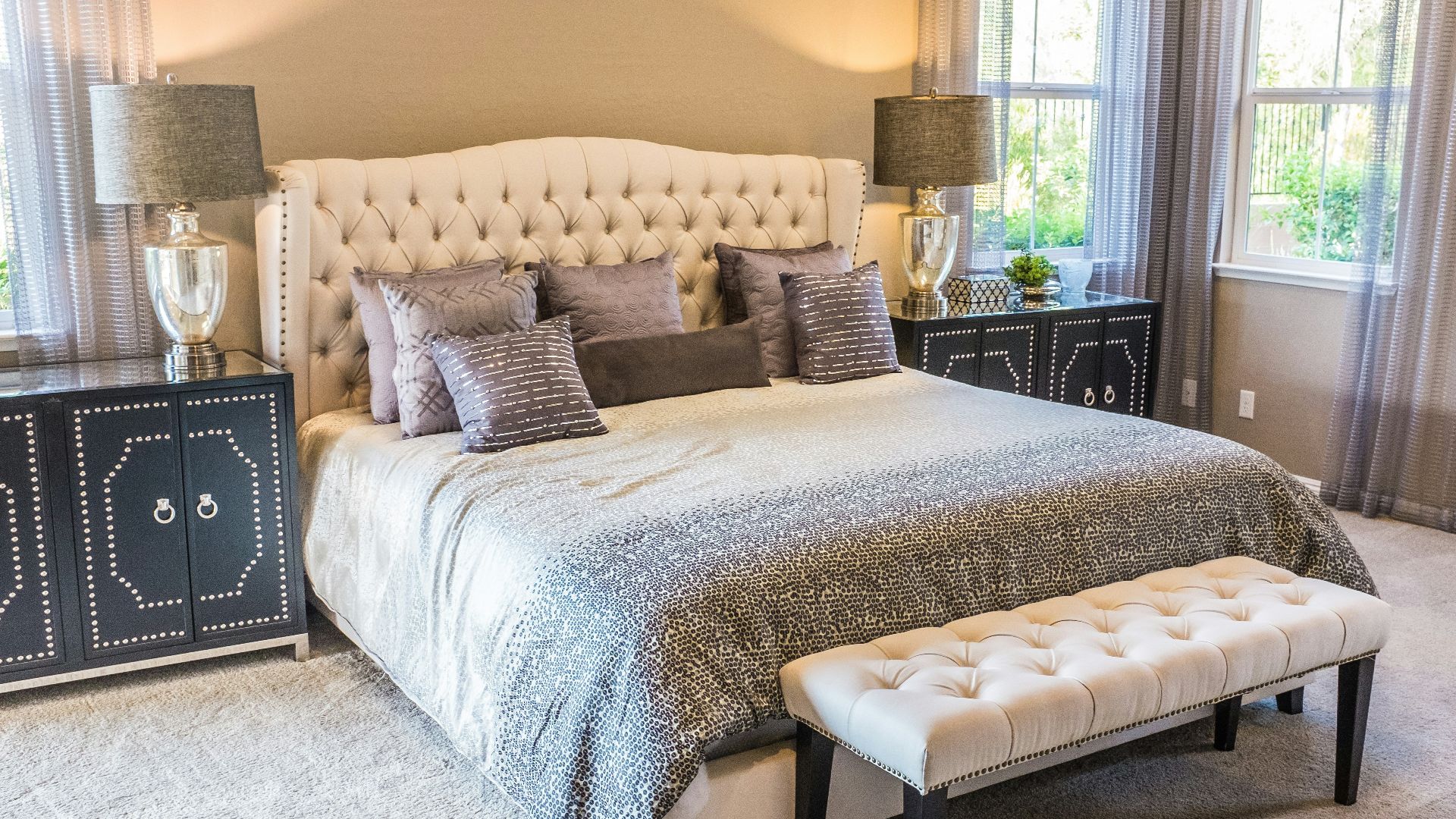 throw pillow on bed frame