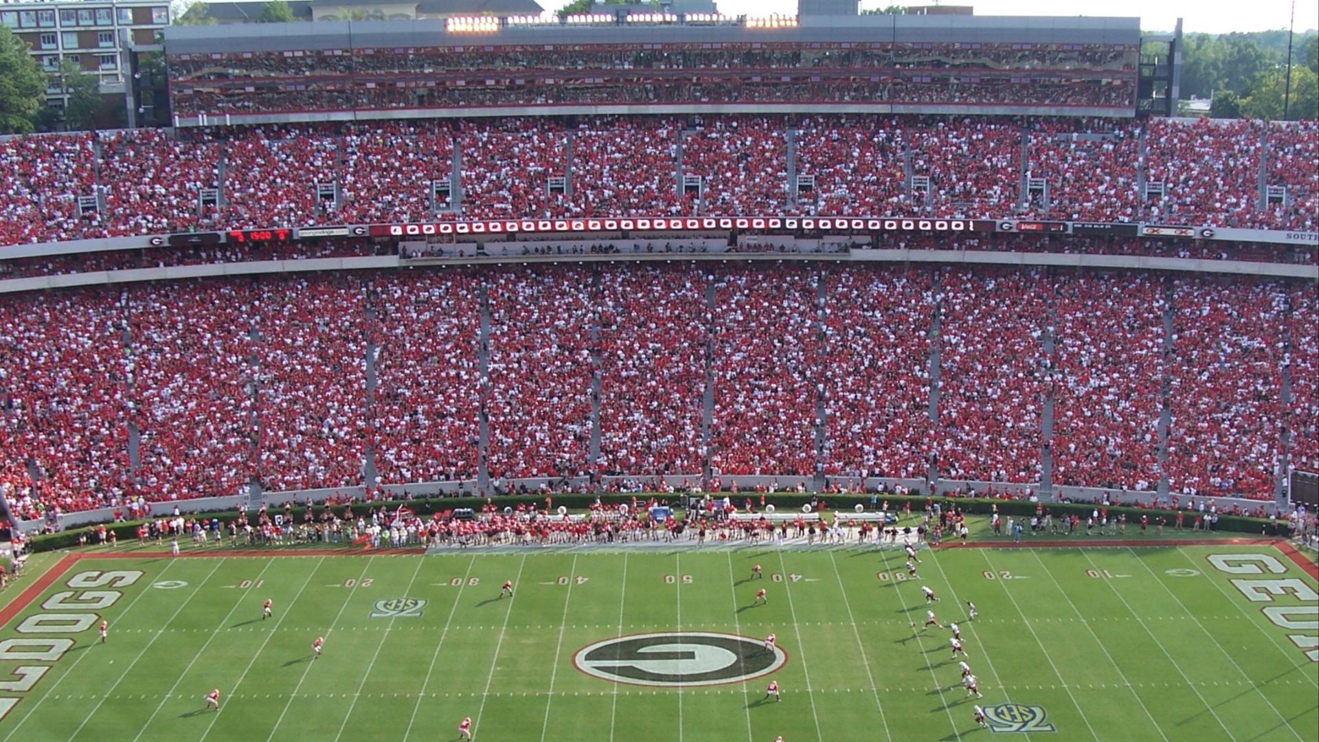 File:Football game kickoff (Georgia vs South Carolina), Sanford Stadium, September 2007.jpg